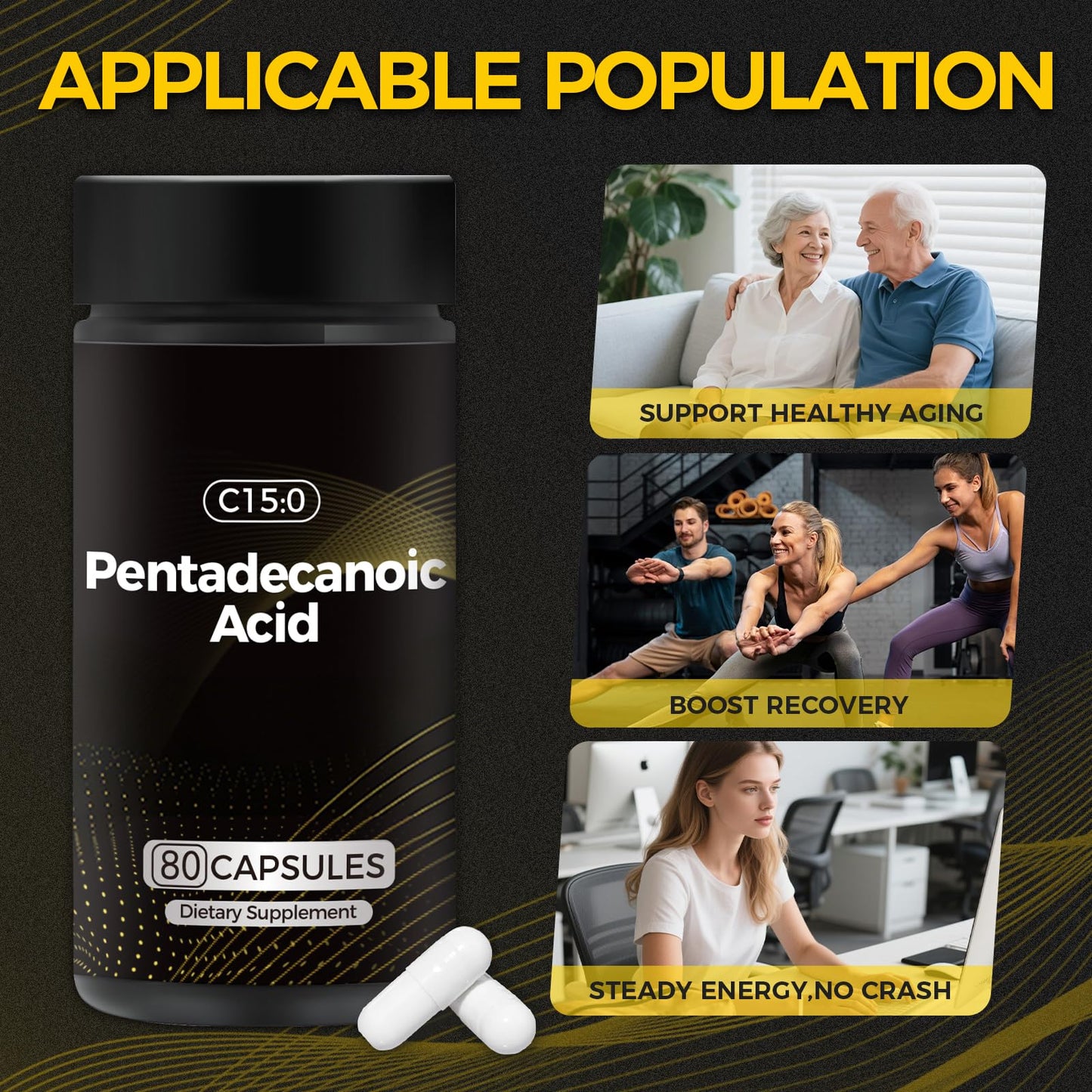 WAJ Pentadecanoic Acid, C15:0 Supplement 80 Capsules