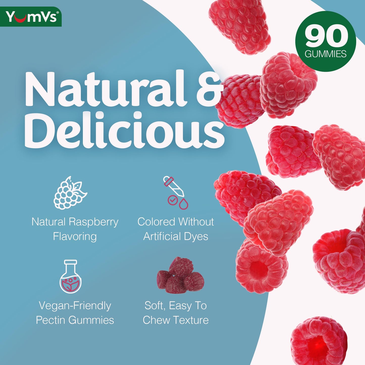 YUM-V'S Magnesium Citrate Gummies 900mg Highly Absorbable Magnesium Gummies for Women & Men to Support Nerve, Muscle & Enzyme Function – Gluten-Free, Kosher & Raspberry Flavor, 90 Count