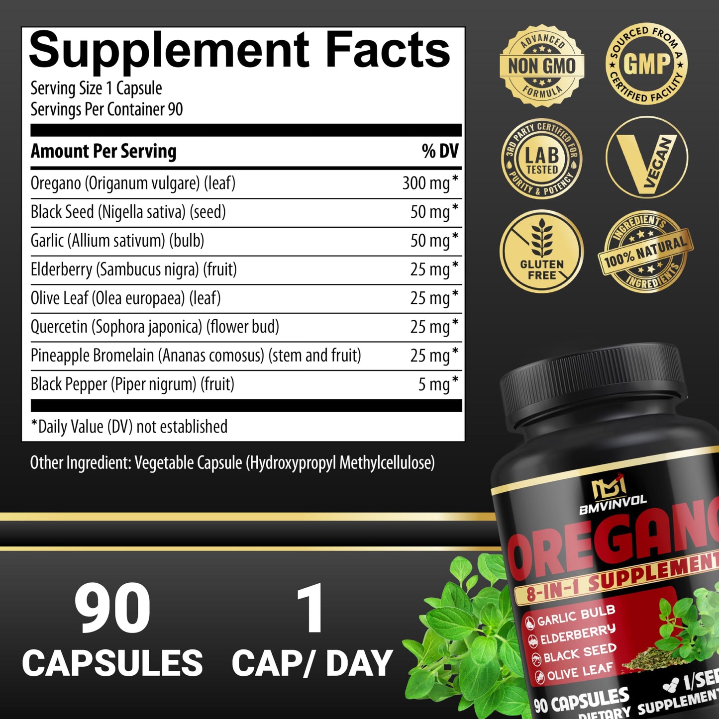BMVINVOL Oregano Supplement Capsule 90 Capsules