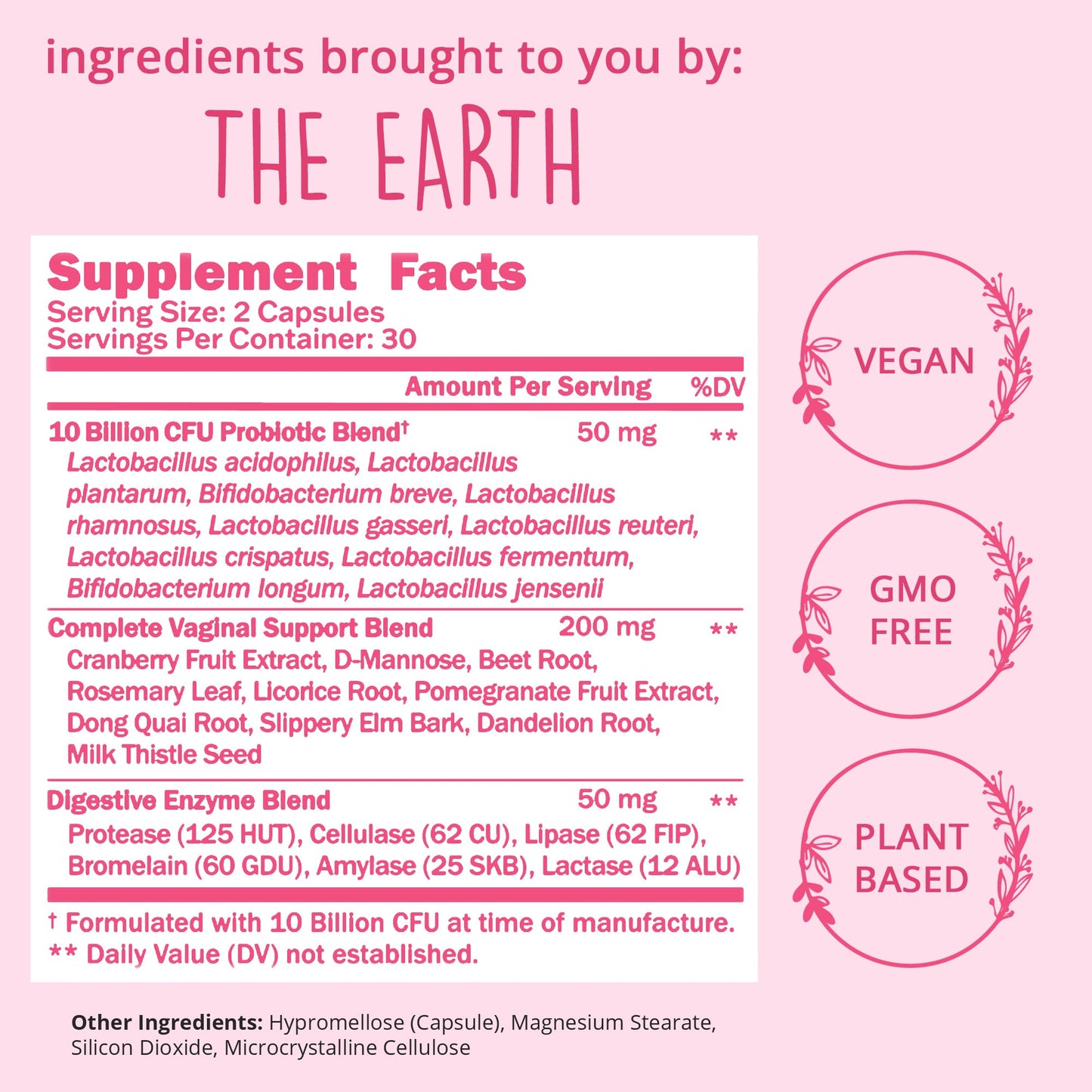 Happy Healthy Hippie Vaginal Probiotic for Women, 10 Strains, Vegan Capsules, 60 Count