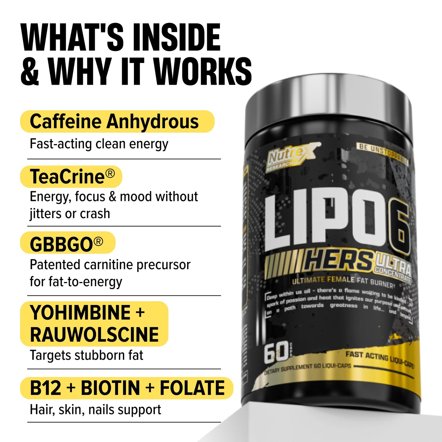 Nutrex Research Lipo-6 Black Hers Ultra Concentrate Capsule 60 Count