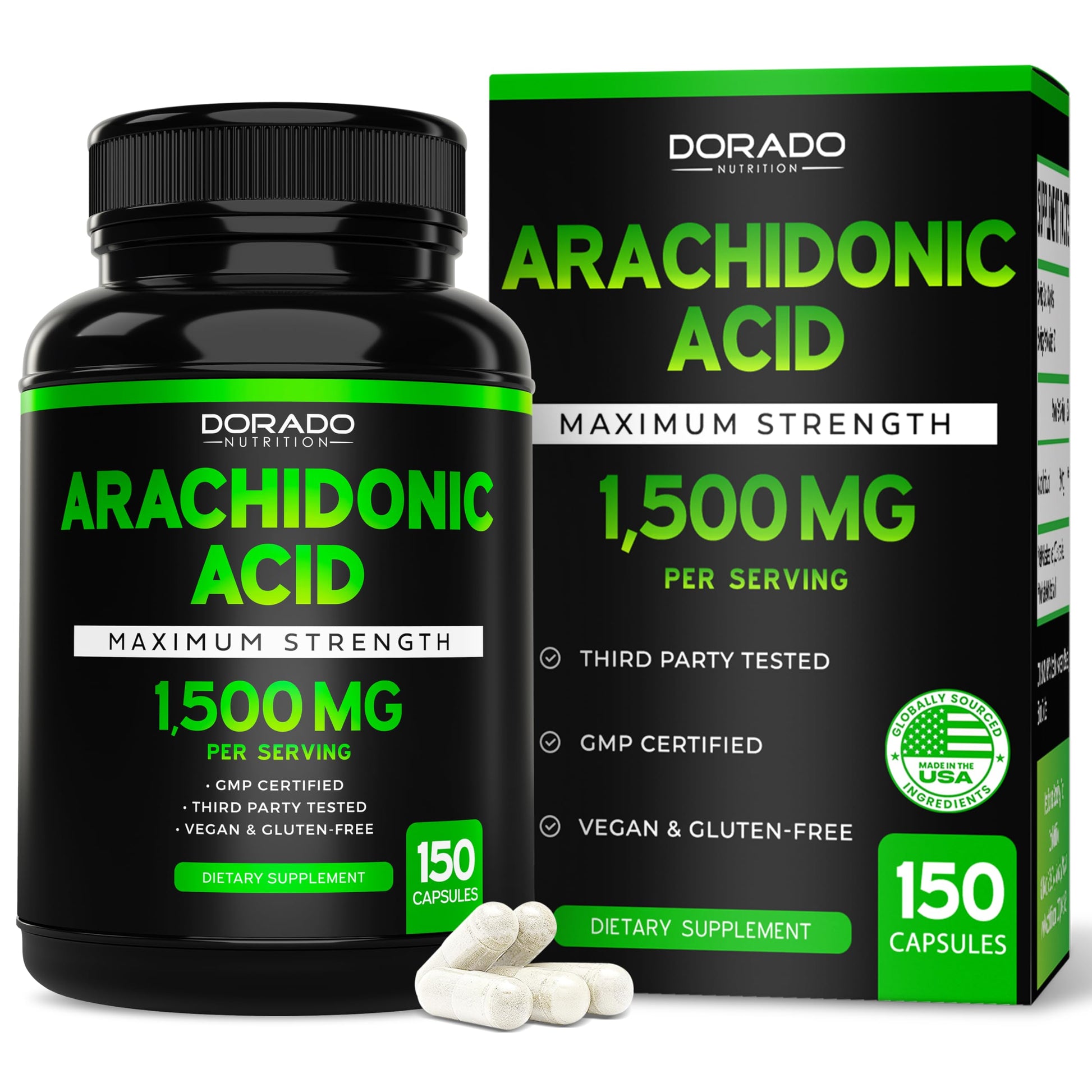 DORADO NUTRITION Arachidonic Acid Supplement 1500mg Capsule 150 Capsules