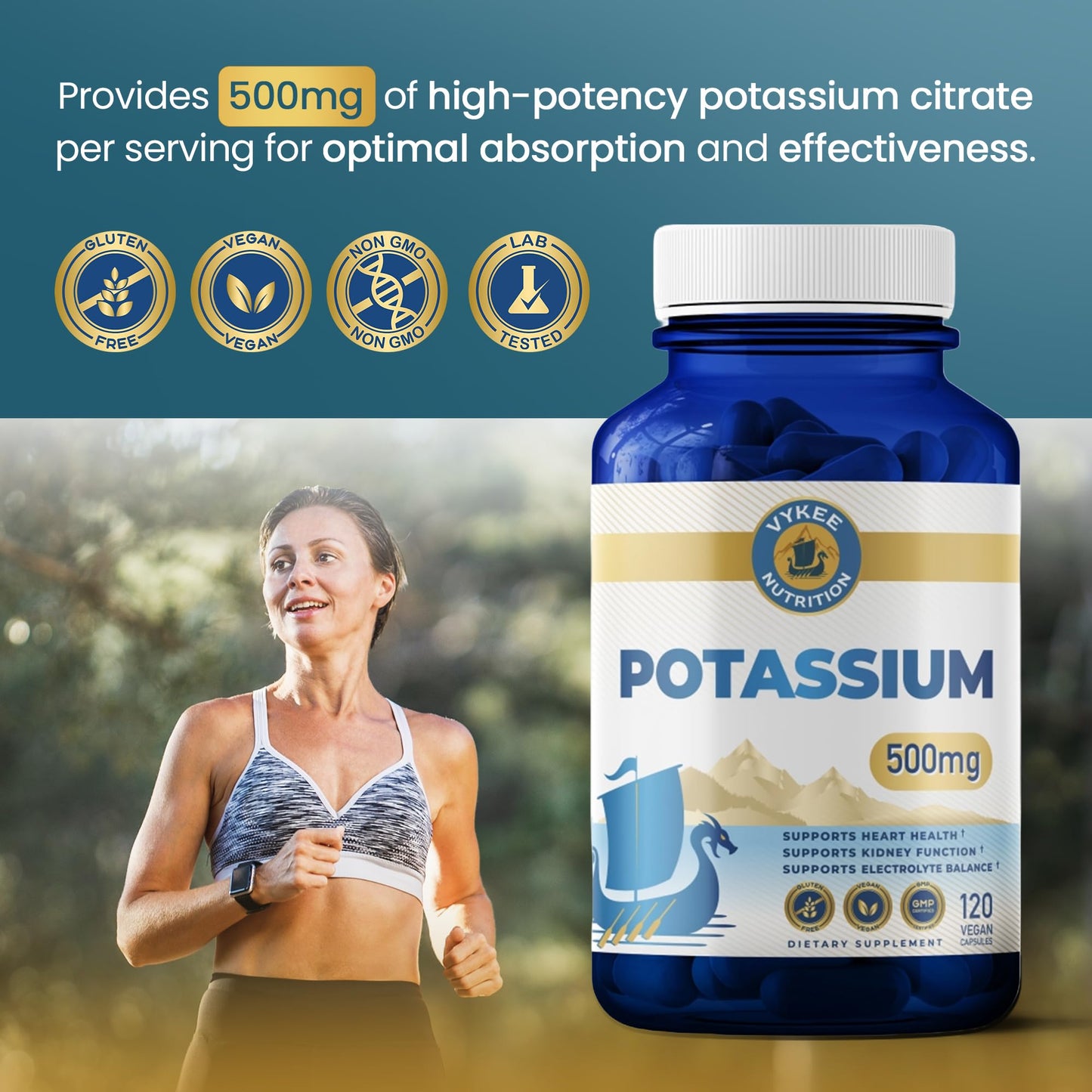 Vykee Nutrition Potassium Citrate Capsules 120 Count