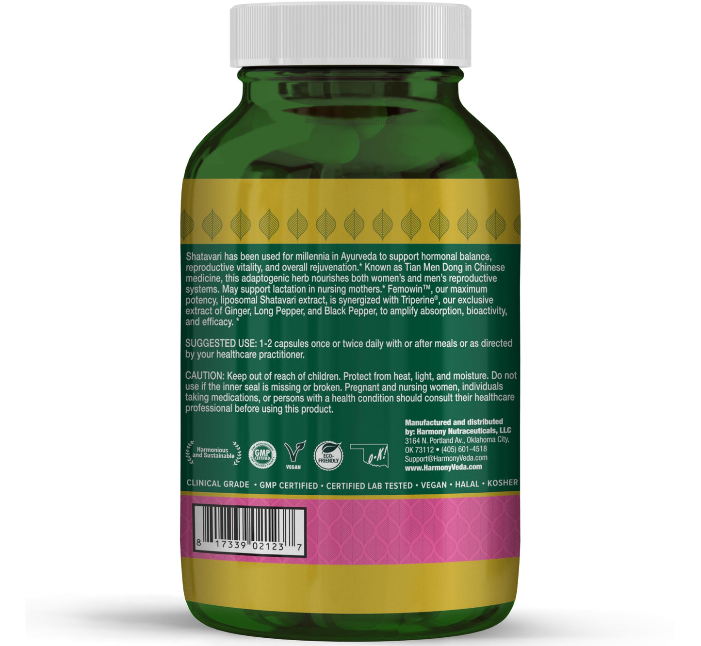 Harmony Nutraceuticals Shatavari & Beyond Liposomal Extract with Triperine Capsules 120