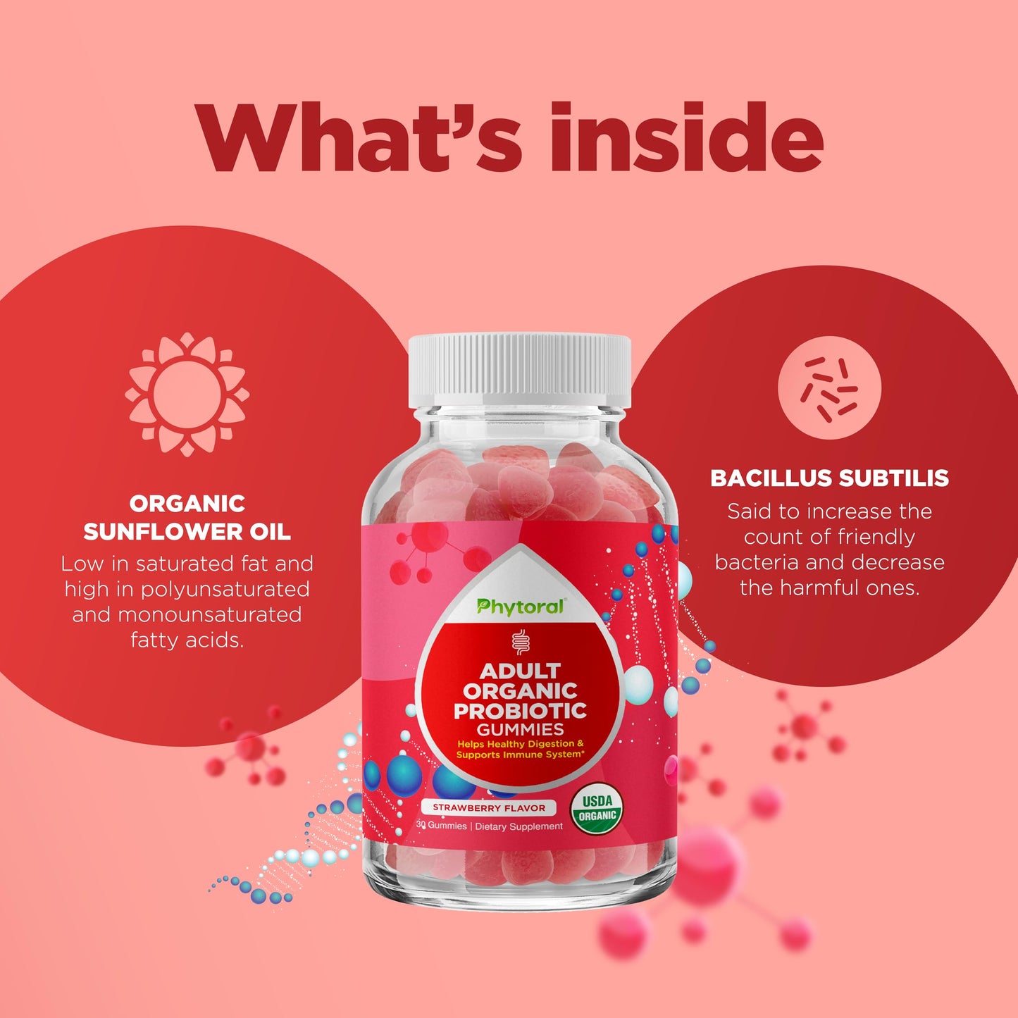 Phytoral Healthy Gut Probiotic Gummies 30 Count