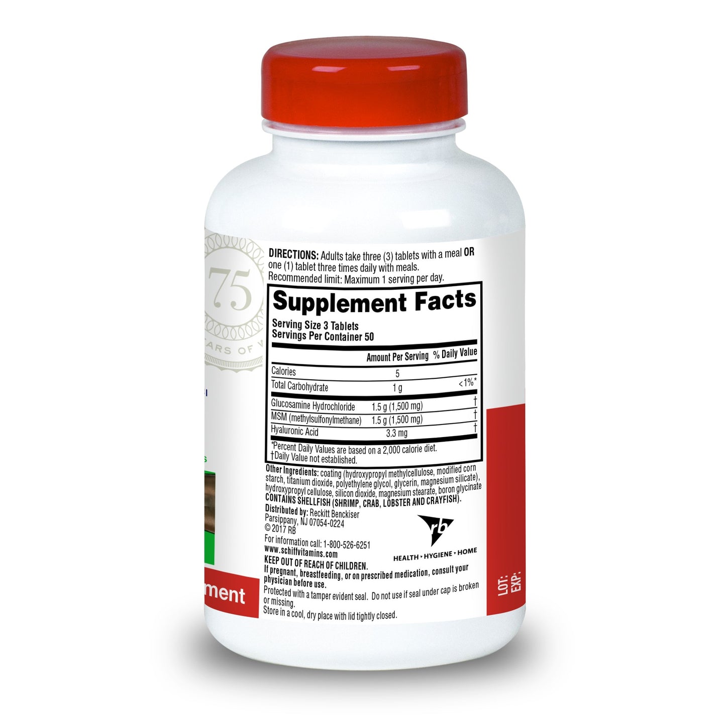 Schiff Glucosamine 1500mg Plus MSM 1500mg and Hyaluronic Acid Softgels 150 Count