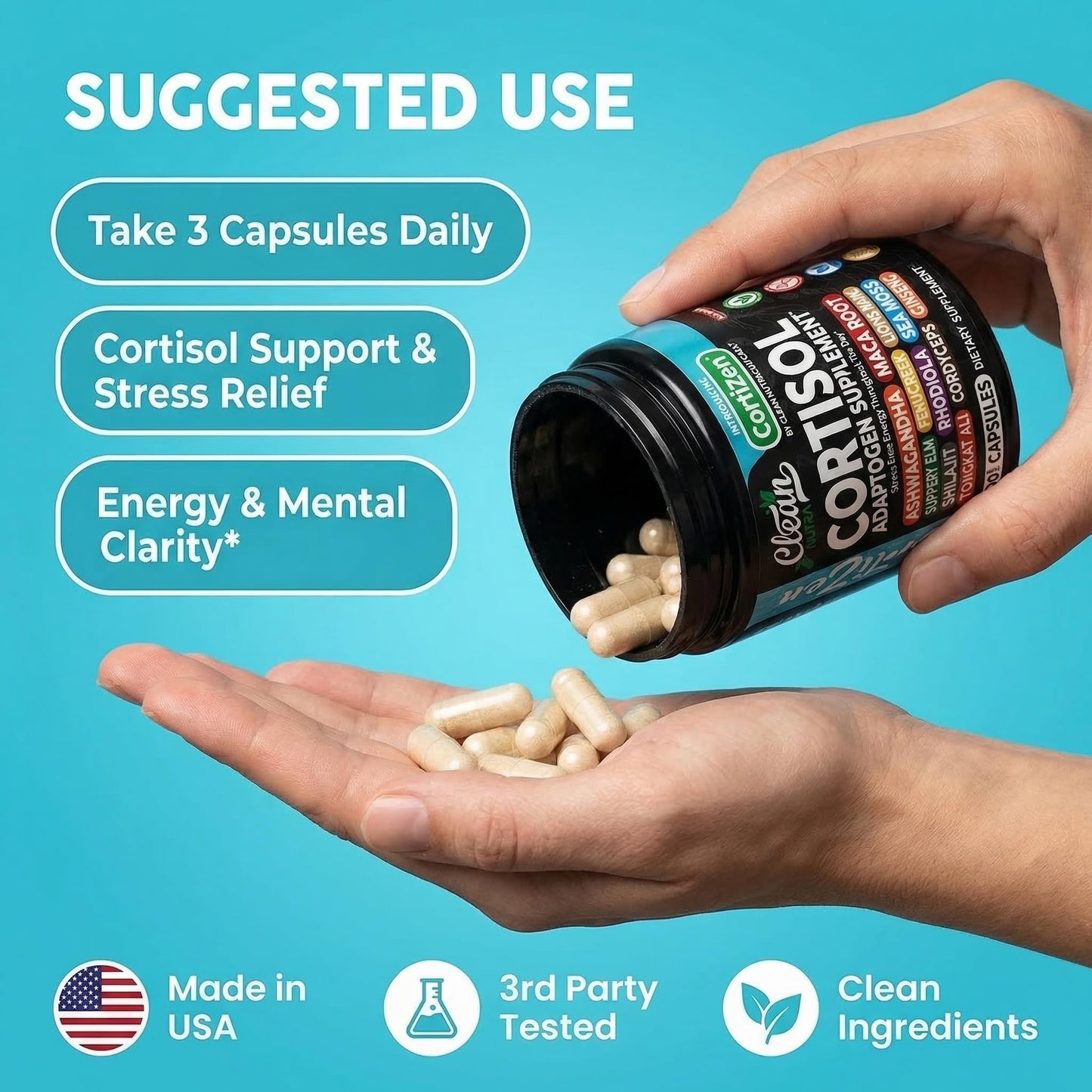 Clean Nutraceuticals Cortisol Supplements For Women Capsules 90