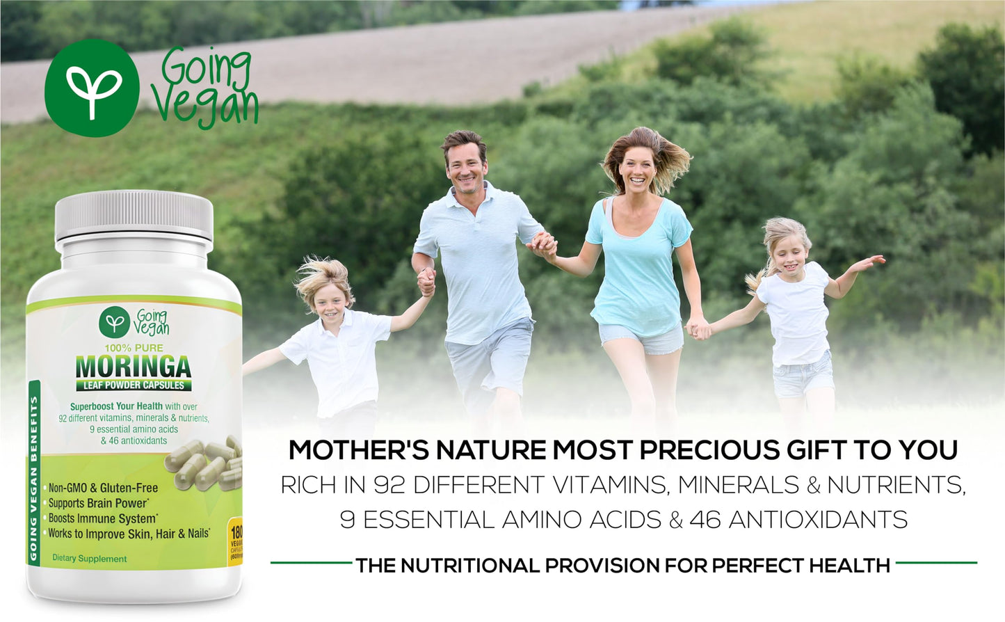 Going Vegan Moringa Capsules 180 Capsules