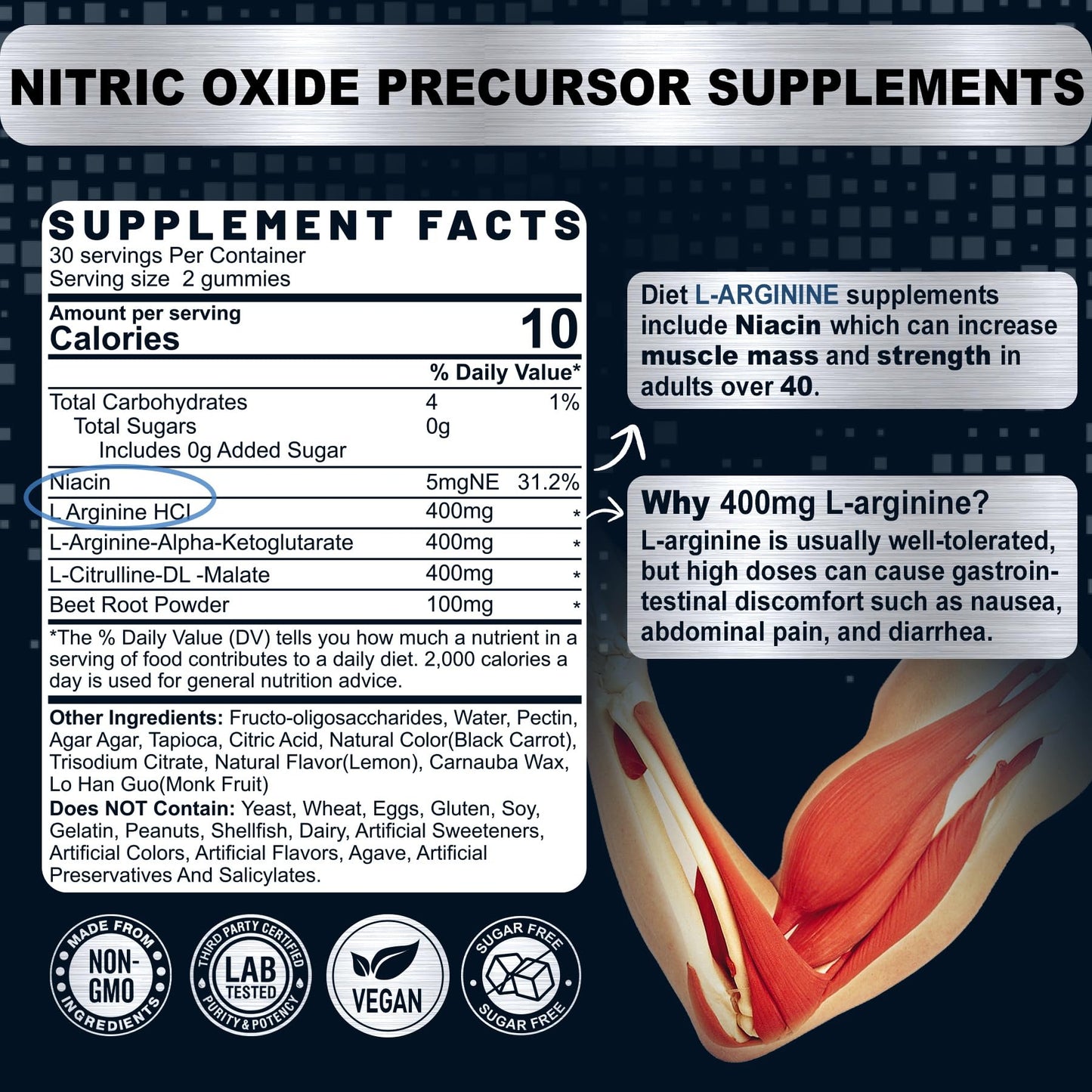 Nextdia Vitamin D3 K2 + L Arginine Gummies, 180