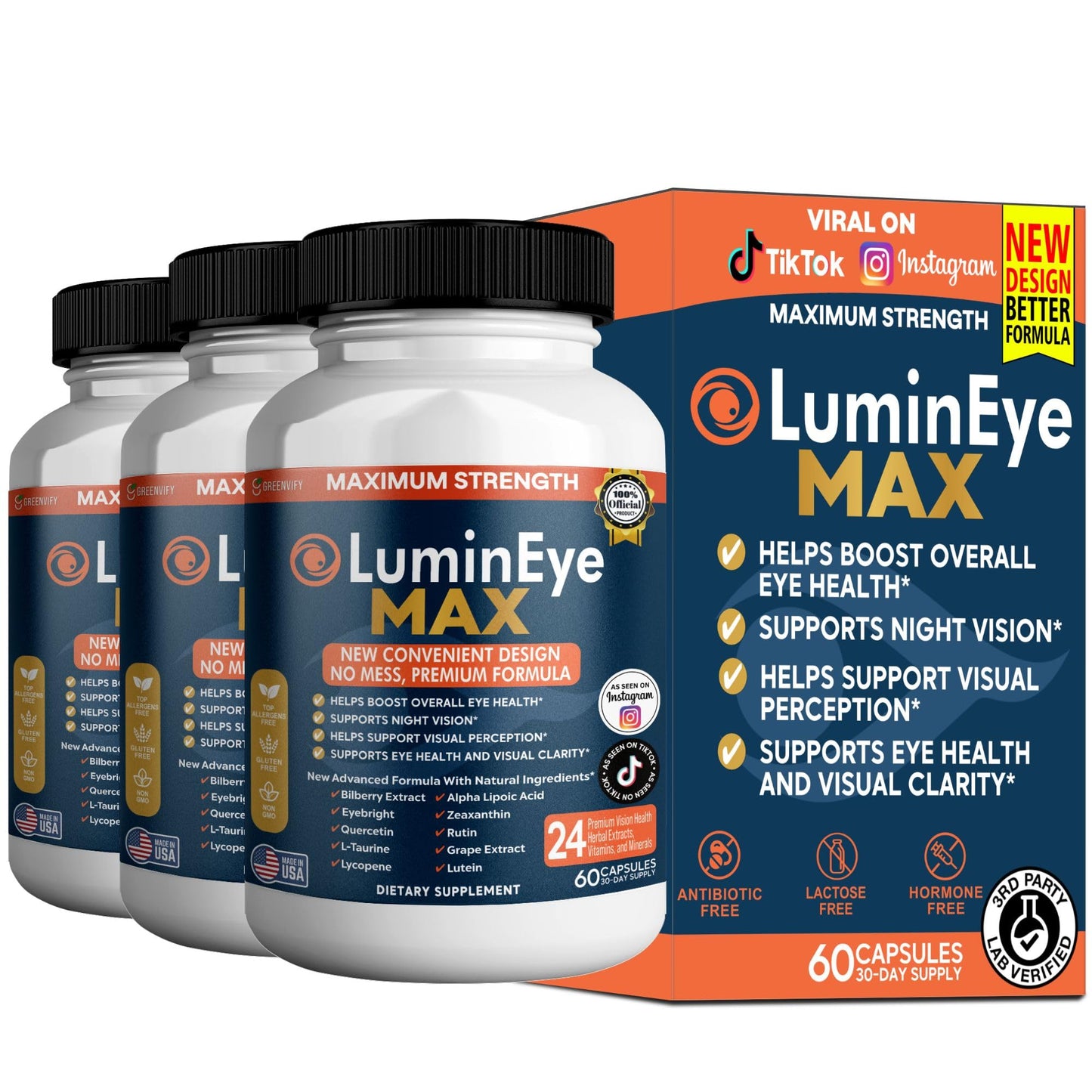 GREENVIFY LuminEye MAX Eye Health Supplement 60 Capsules