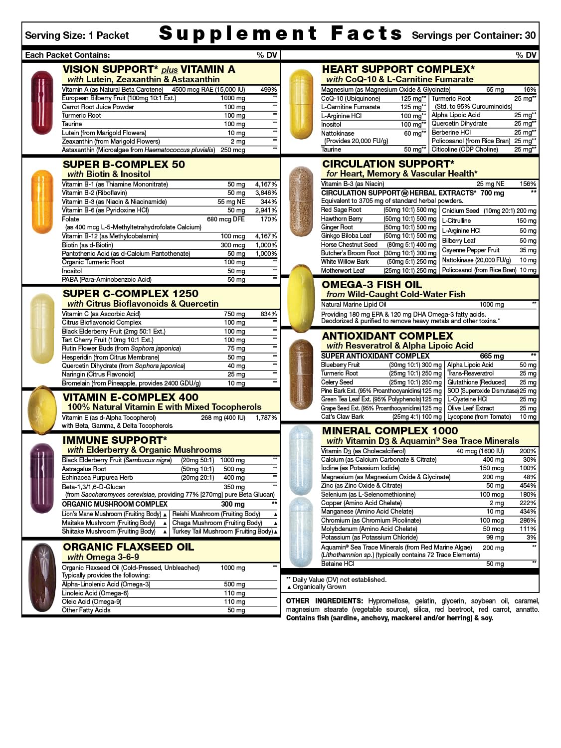 Fresh Start Heart Start All-in-One Daily Vitamin Pack Capsule, 30-count