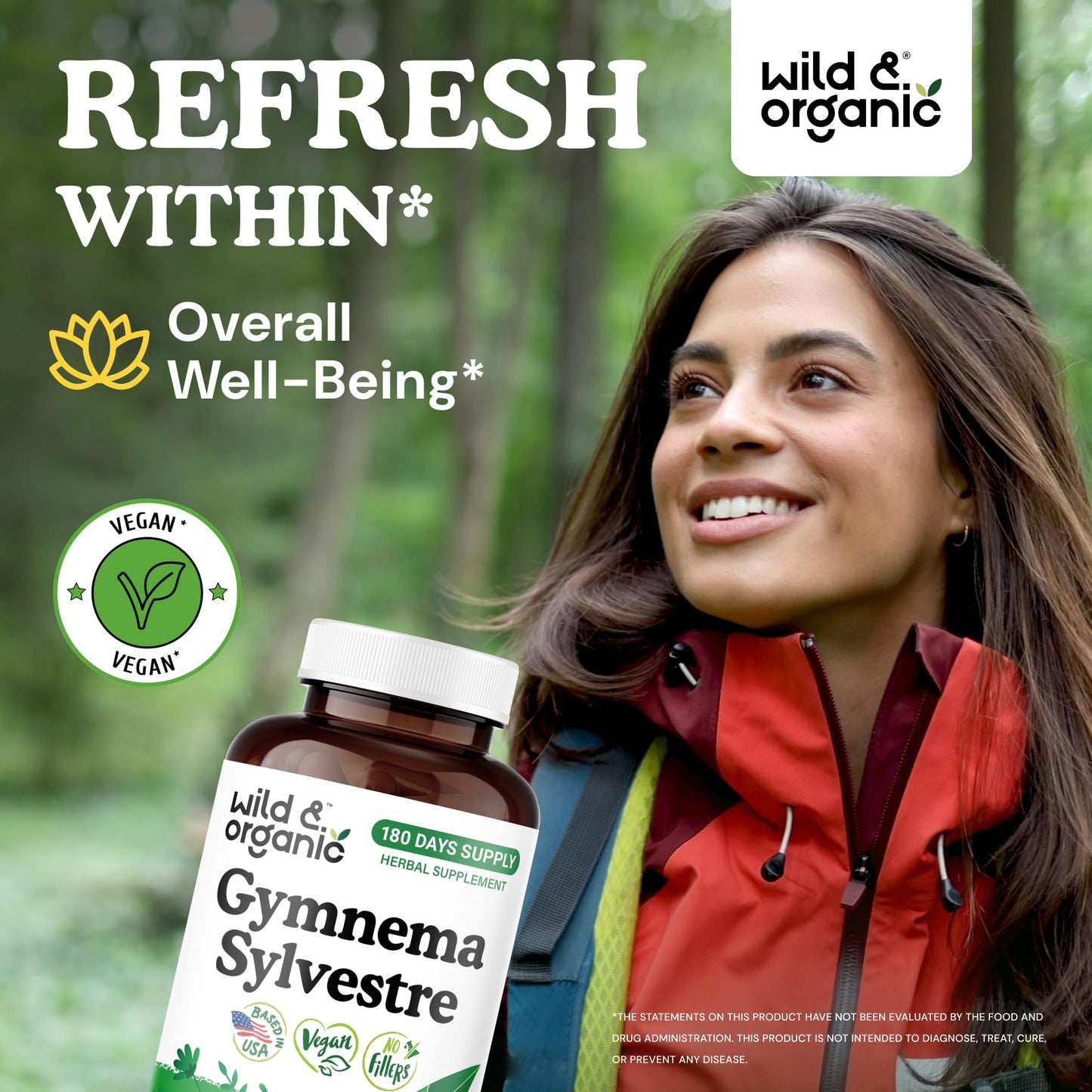 Wild & Organic Gymnema Capsules 600 mg, 180 Count
