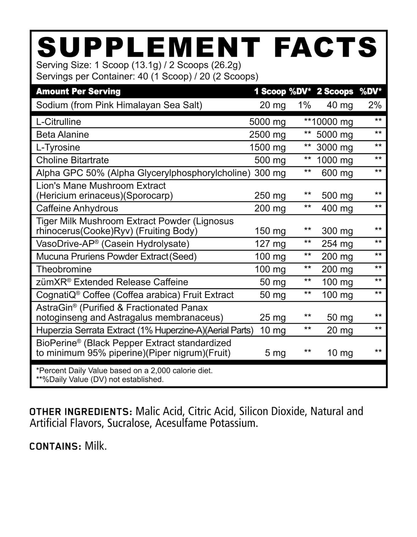 Underground Bio Labs Skull Nootropic Pre-Workout Powder 14.81 Ounce