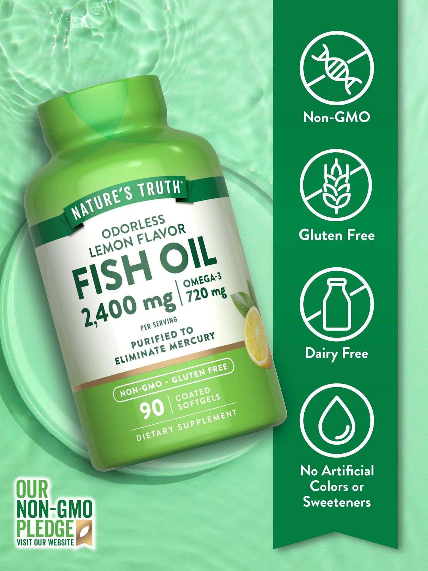 Nature's Truth Fish Oil Omega-3 Supplement Softgels, 90 Softgels
