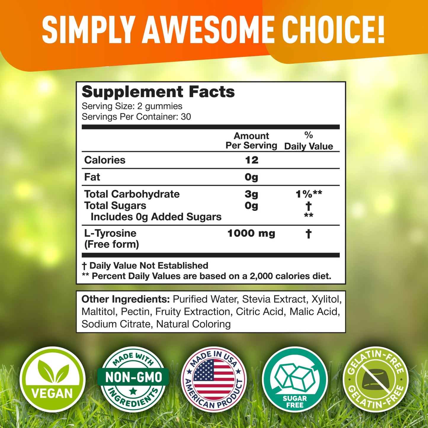 BioVit L Tyrosine Gummies 60 Count