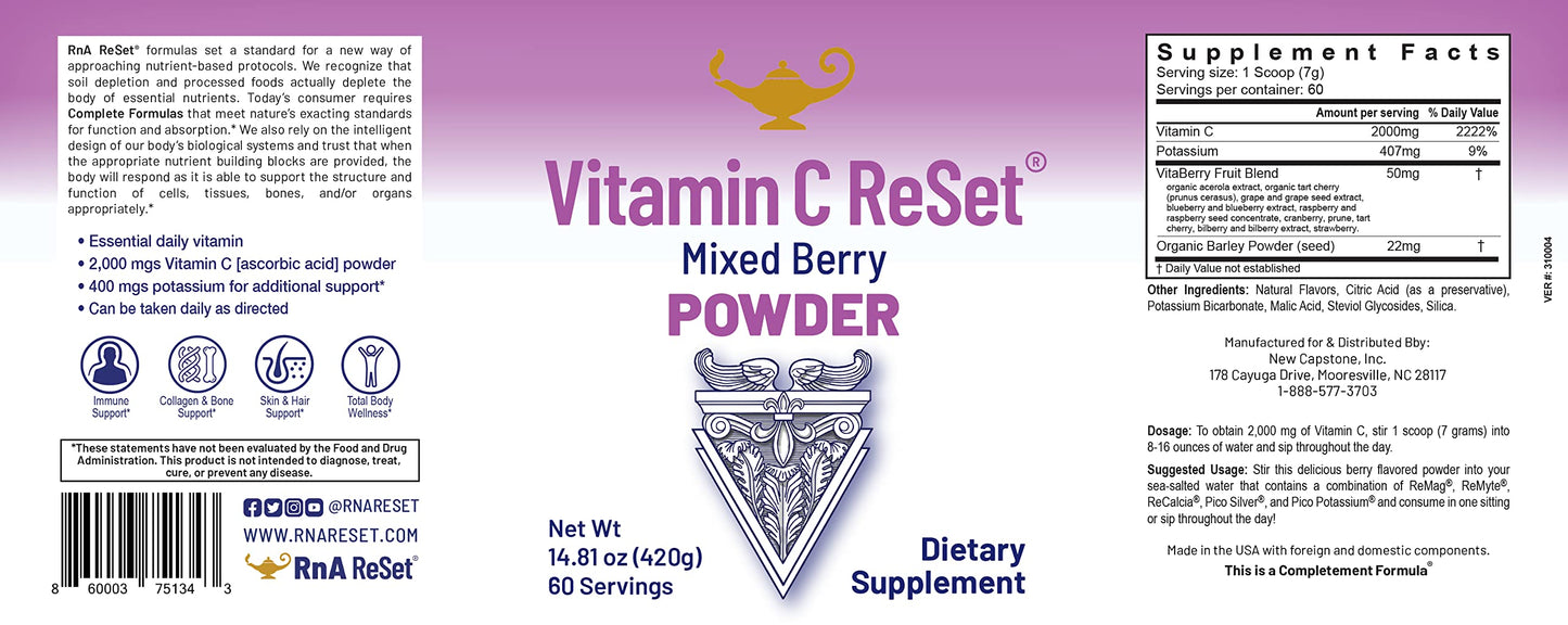 RnA ReSet Vitamin C Reset Powder, 14.8 oz