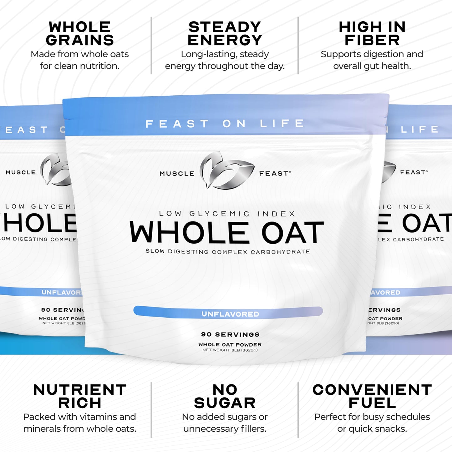 Muscle Feast Whole Oat Powder, 8 lb (128 oz)