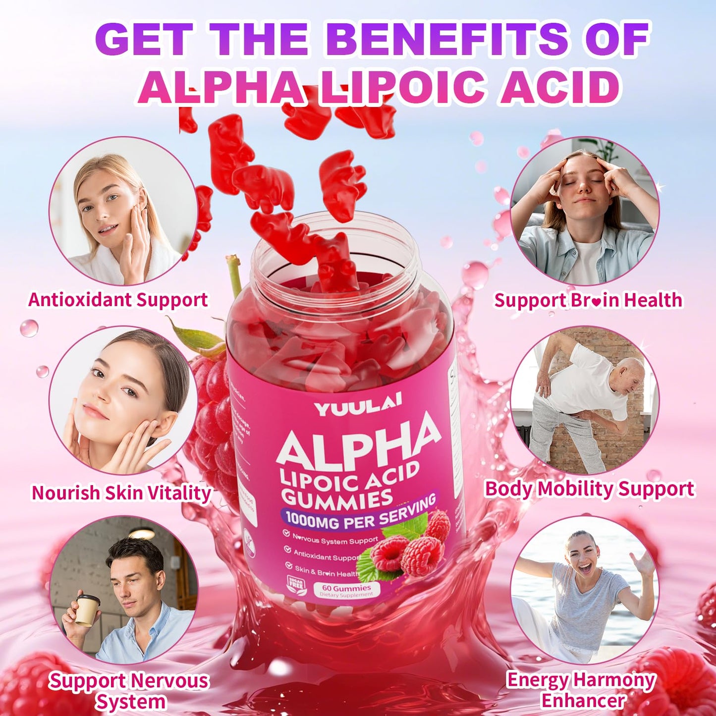YUULAI Alpha Lipoic Acid Gummies 60 Count