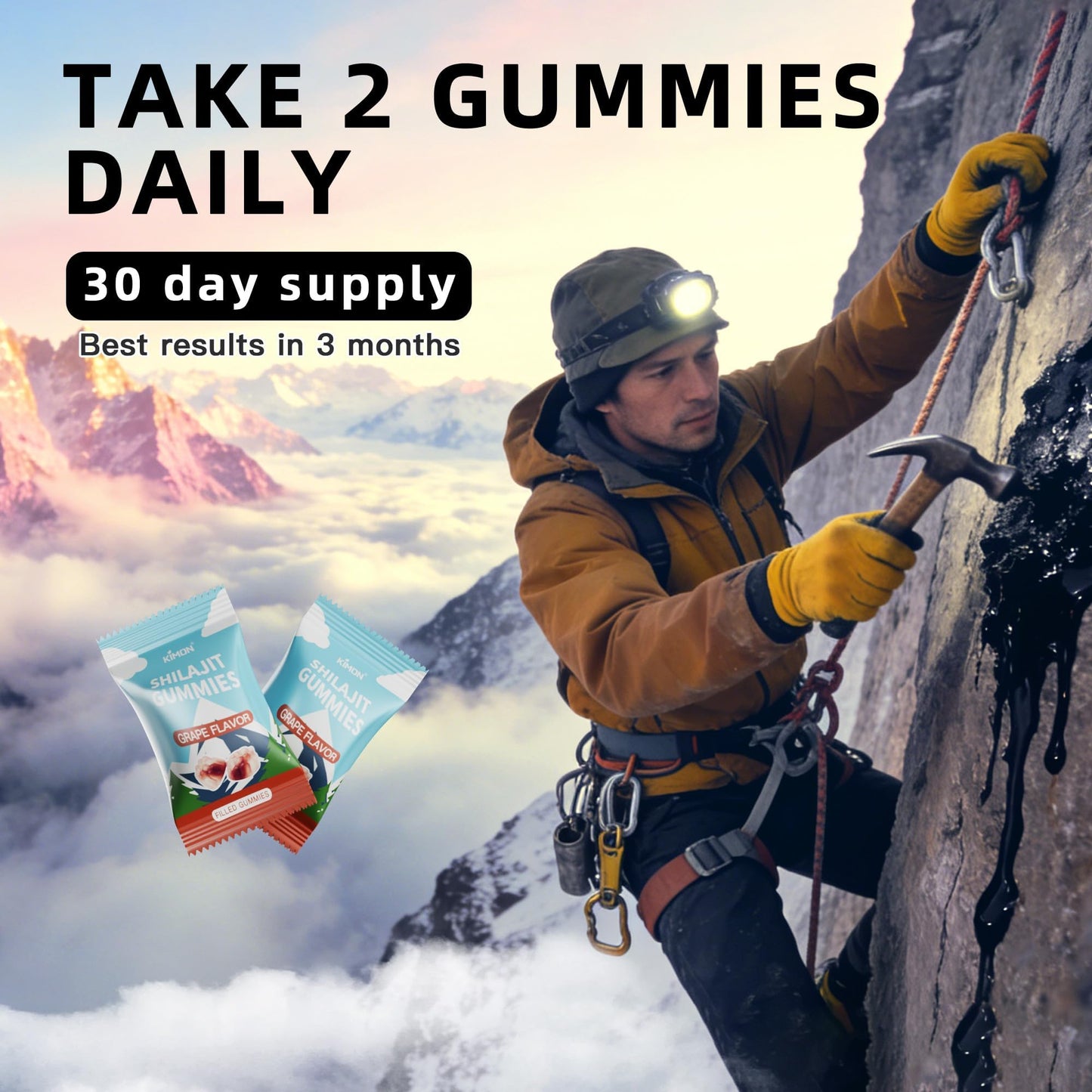 KIMON Himalayan Shilajit Gummies for Men & Women - 60 Gummies