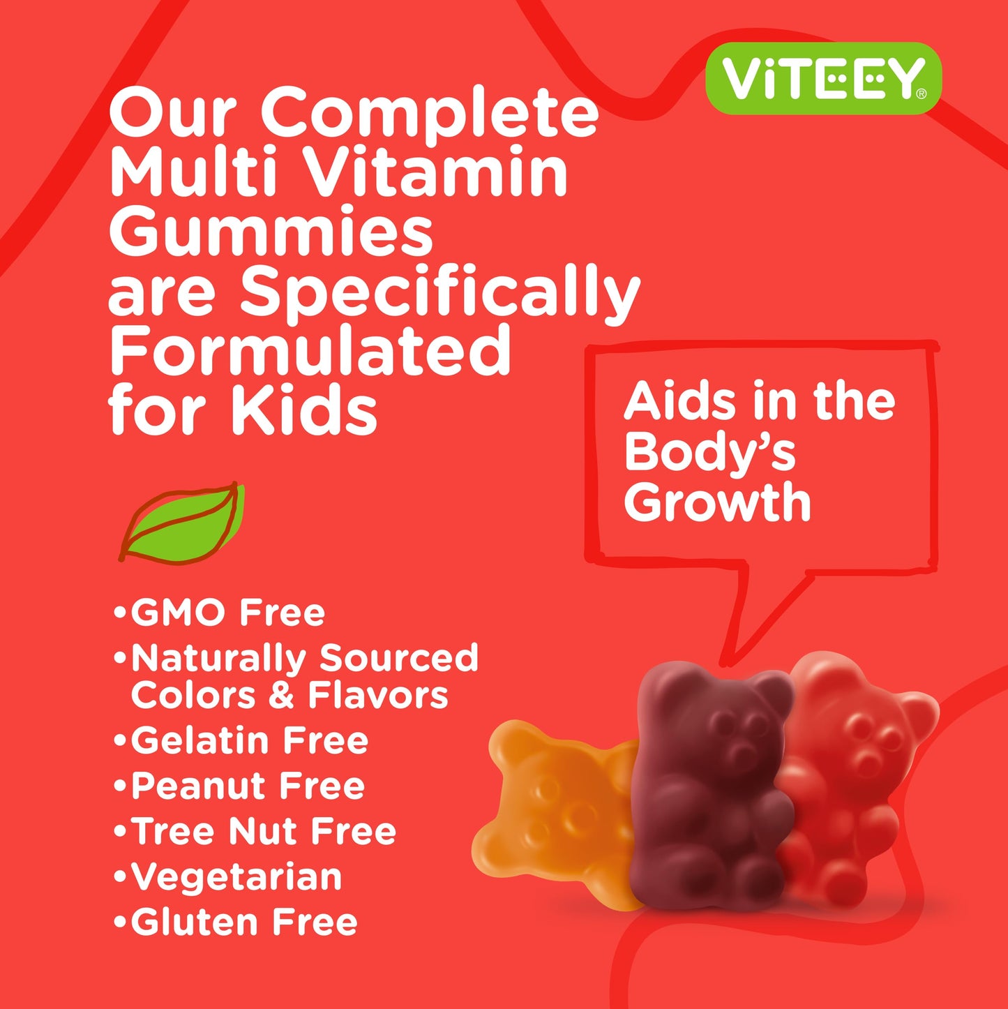 Viteey Kids Multivitamin Gummies 120 Count
