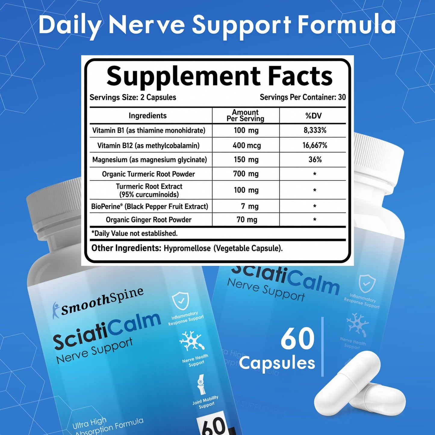 SmoothSpine SciatiCalm Dietary Supplement Capsule 60 Capsules