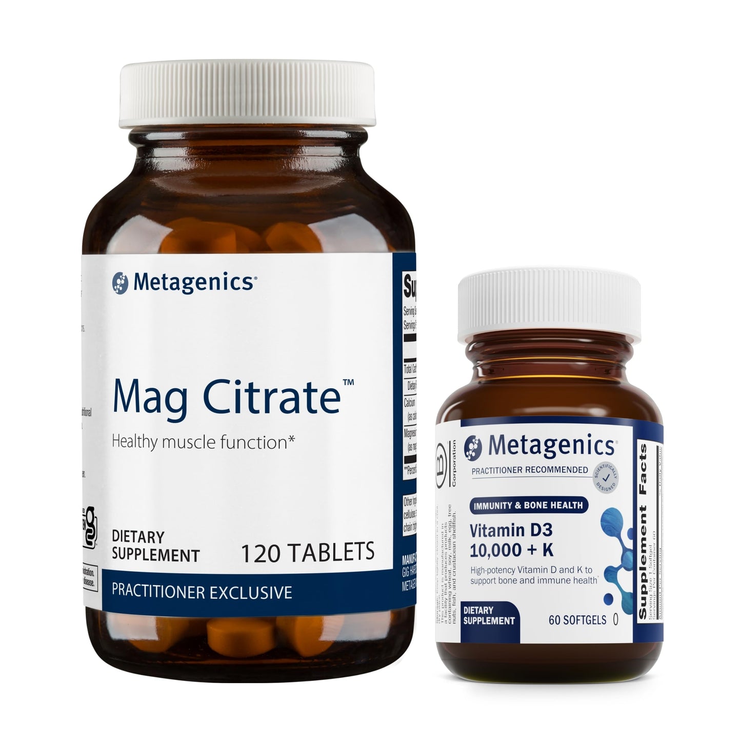 Metagenics Mag Citrate & D3 10,000 + K, 180 Count