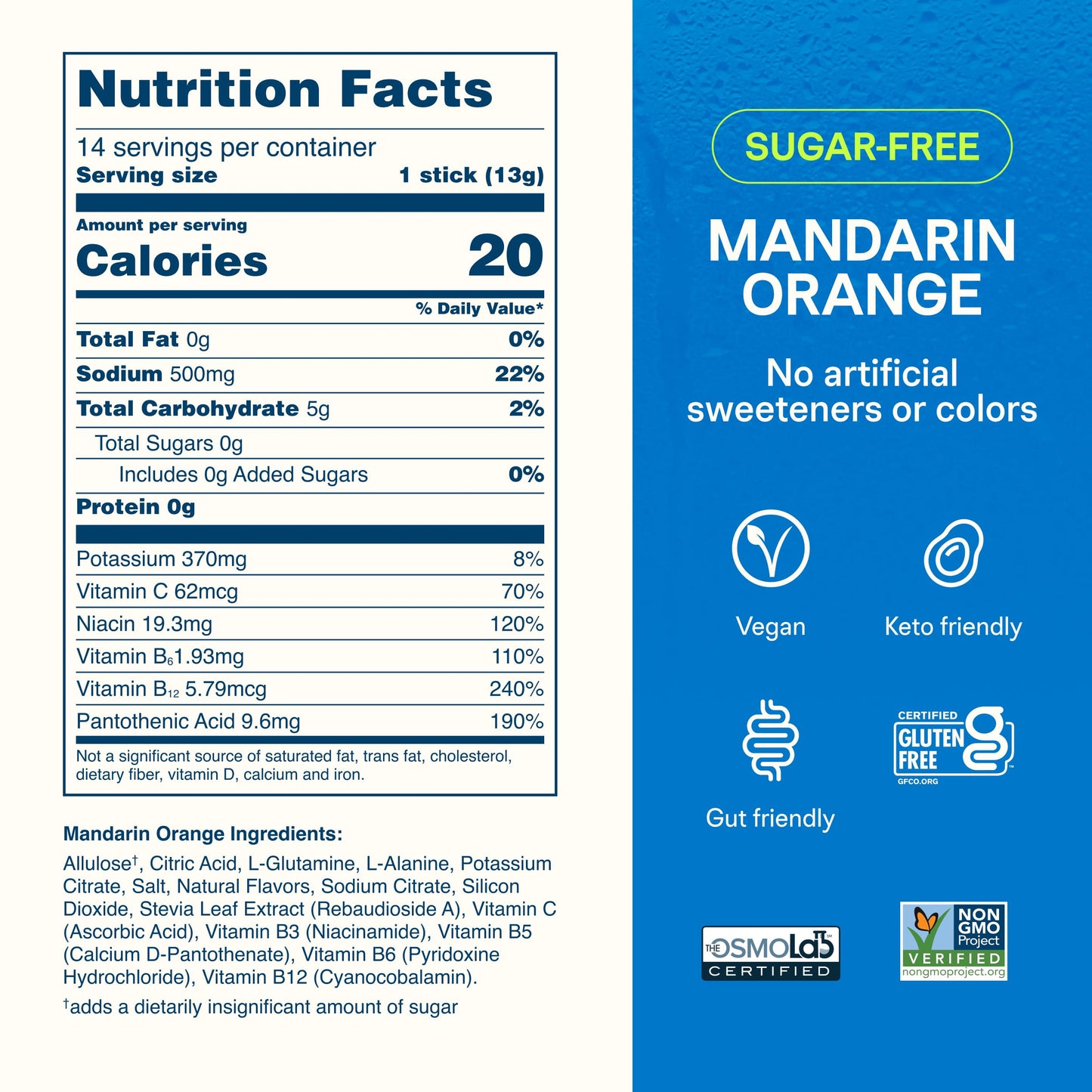Liquid I.V. Sugar Free Hydration Electrolytes Mandarin Orange Powder 6.41 oz