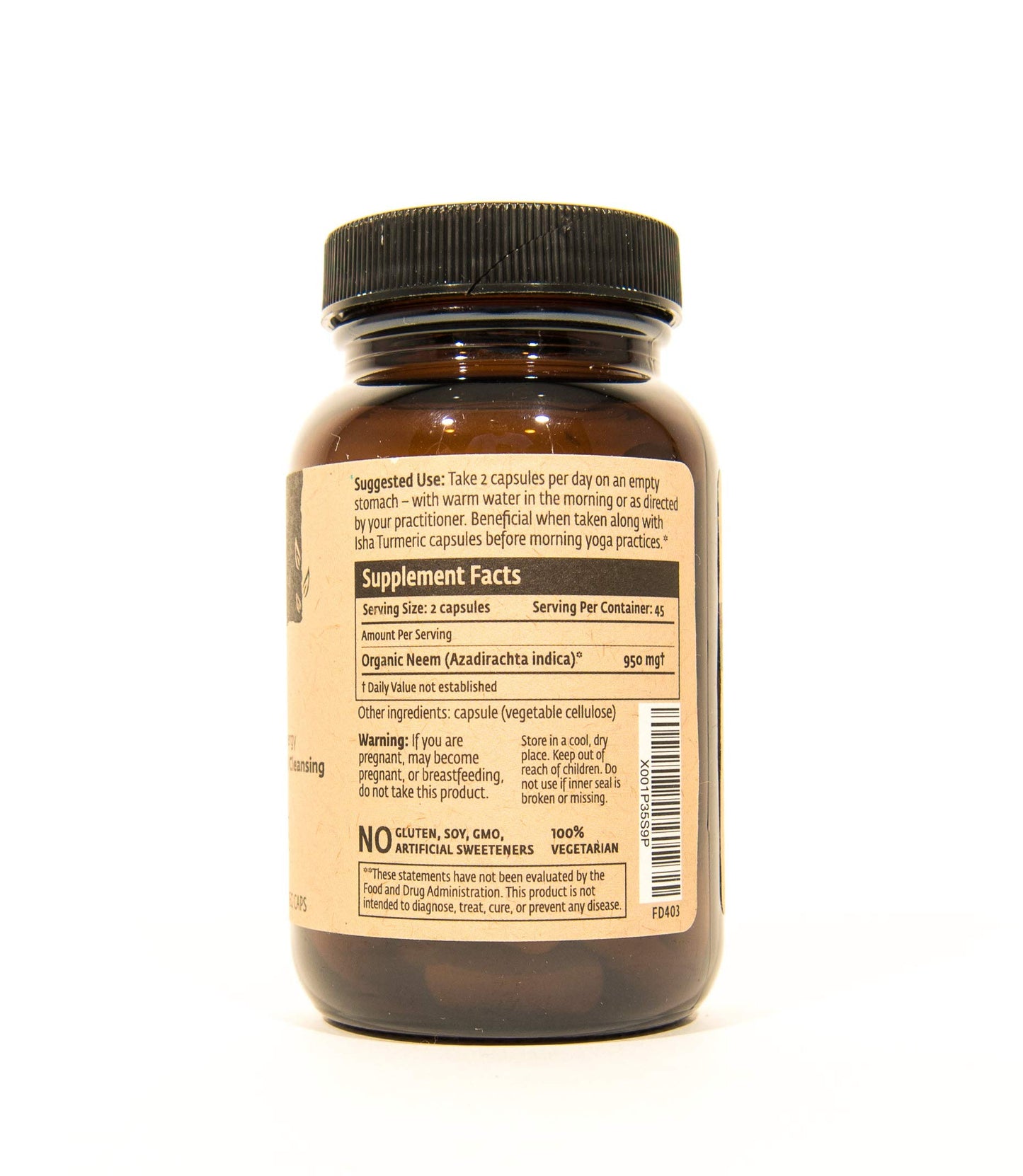 ISHA Organic Neem Supplement Capsule 90 Count