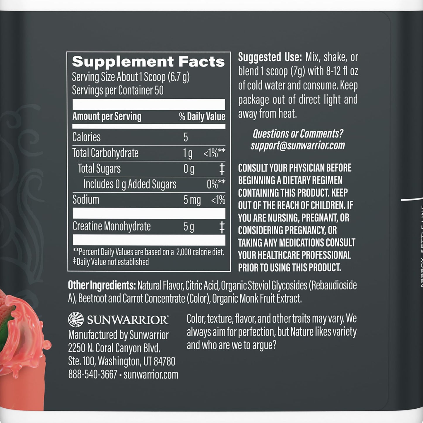 Sunwarrior Creatine Monohydrate Powder 11.8