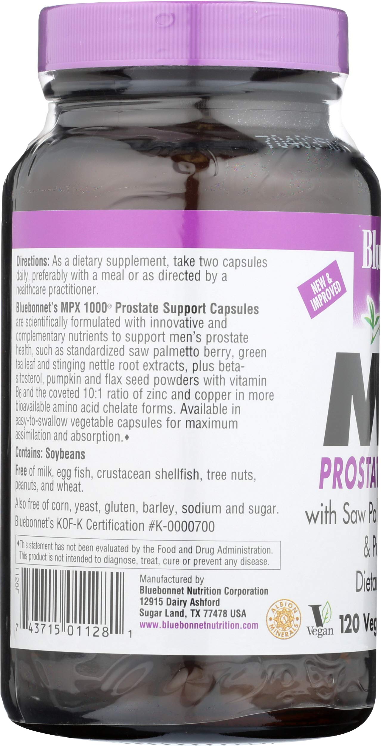 BlueBonnet MPX 1000 Men's Prostate Formula Capsule, 120 Count