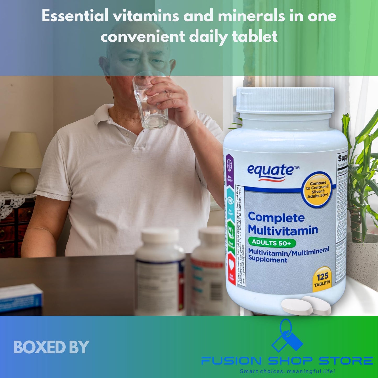 FUSION SHOP STORE Multivitamin/Multimineral Supplement, 100 Tablets