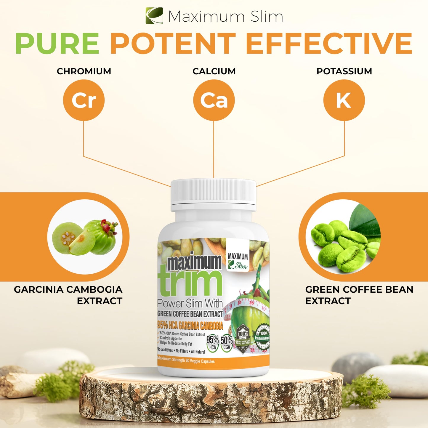 Maximum Slim Garcinia Cambogia with Green Coffee Bean Extract Capsule 1 Count