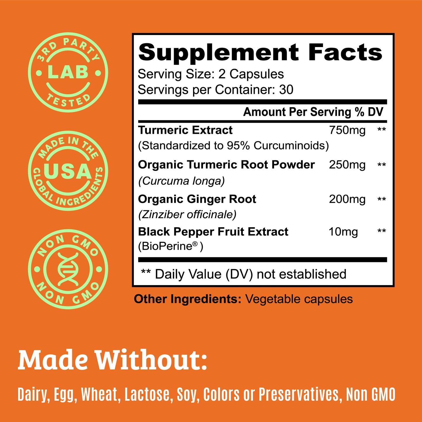 Dr. Matthew Turmeric Curcumin with Black Pepper, 60 Capsules