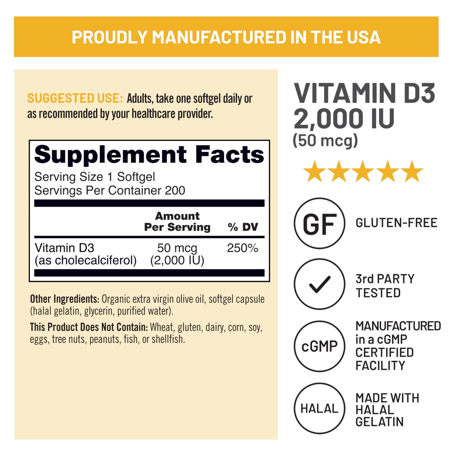 NatureWise Vitamin D3 Softgels 200 Count