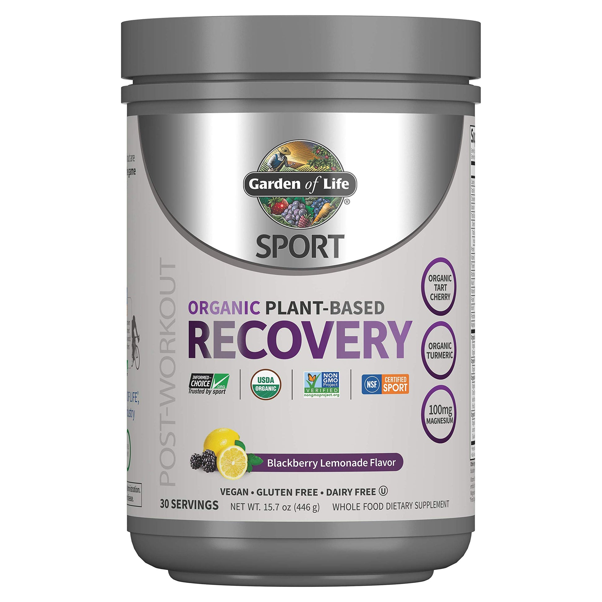 Garden of Life Sport Organic Plant-Based Recovery Powder, 15.7 Ounce