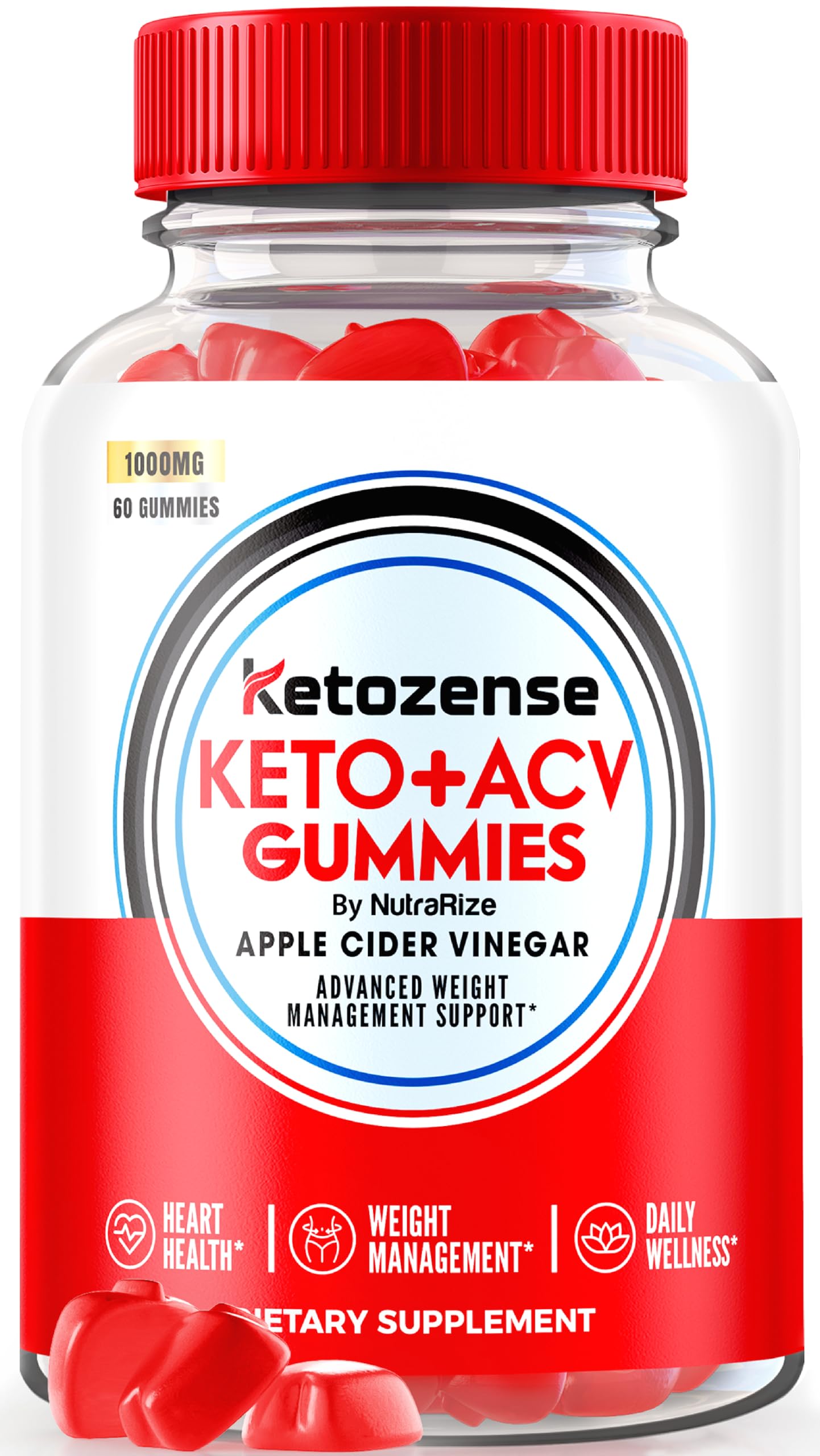 NutraRize Ketozense Keto ACV Gummies, 60 Count