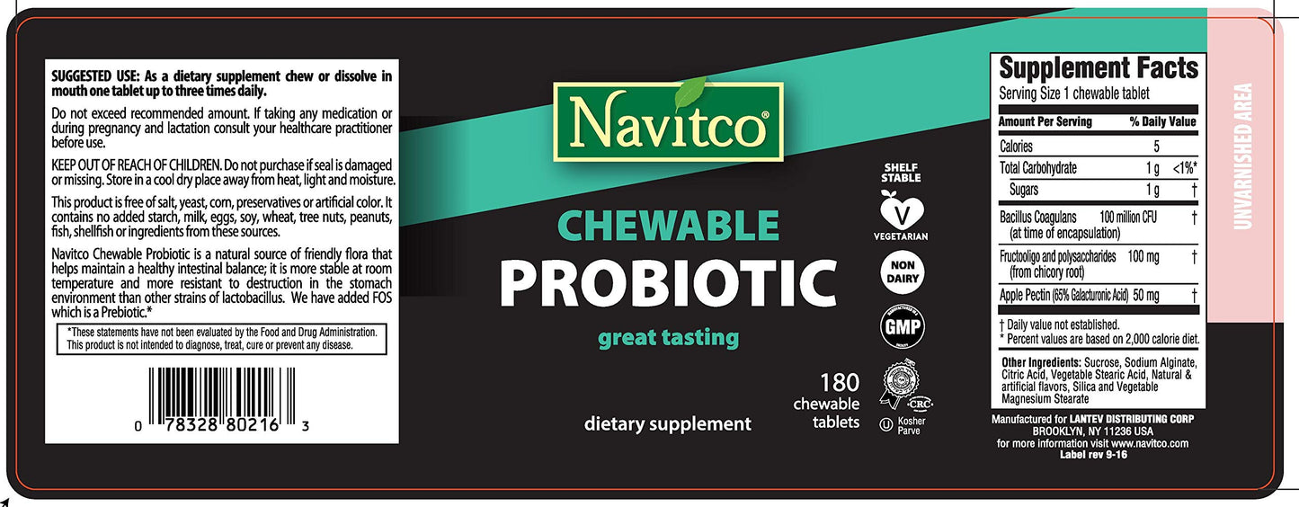 Navitco Probiotic Chewable 180 Count