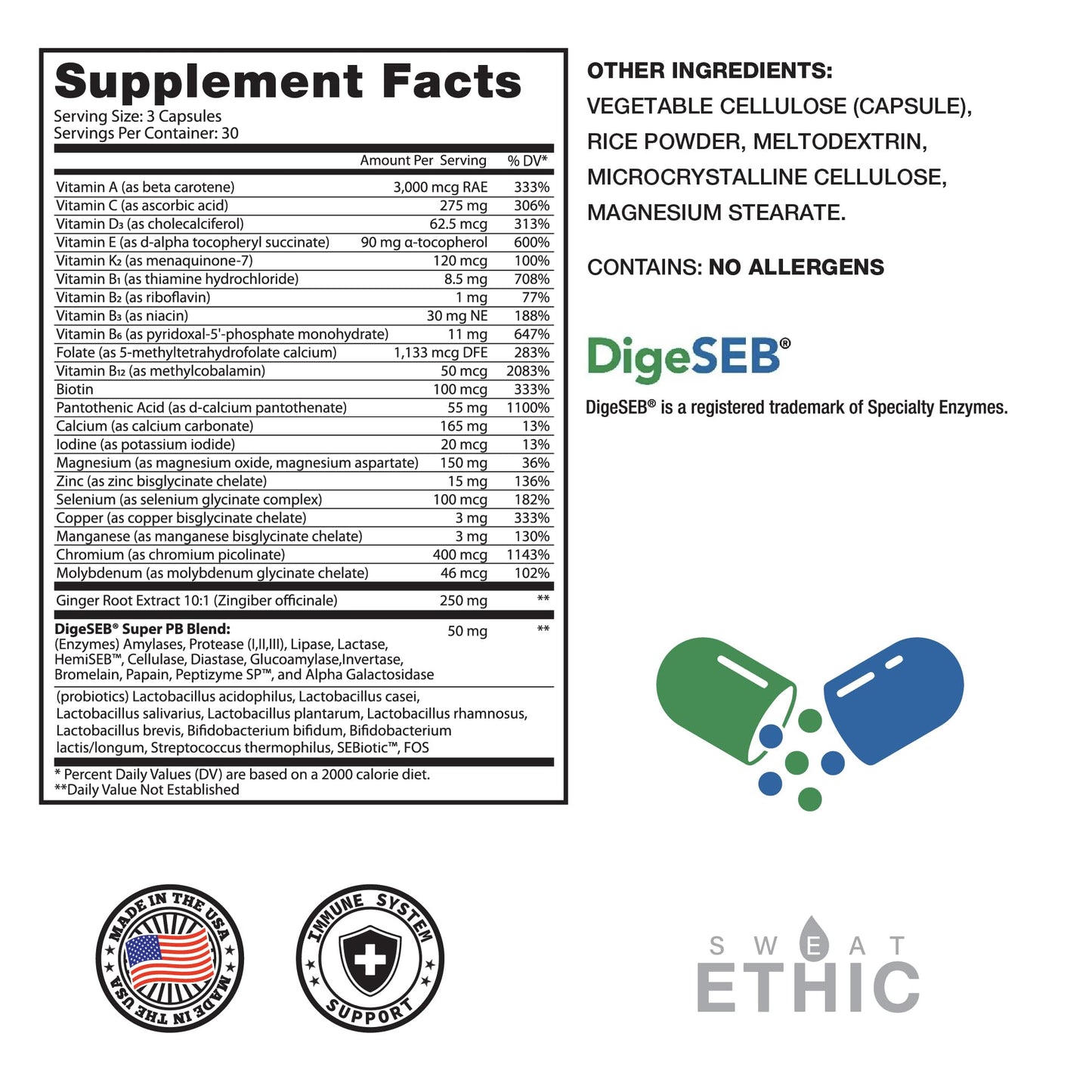 Sweat Ethic Multi-Vitamin Powder 8 Ounces