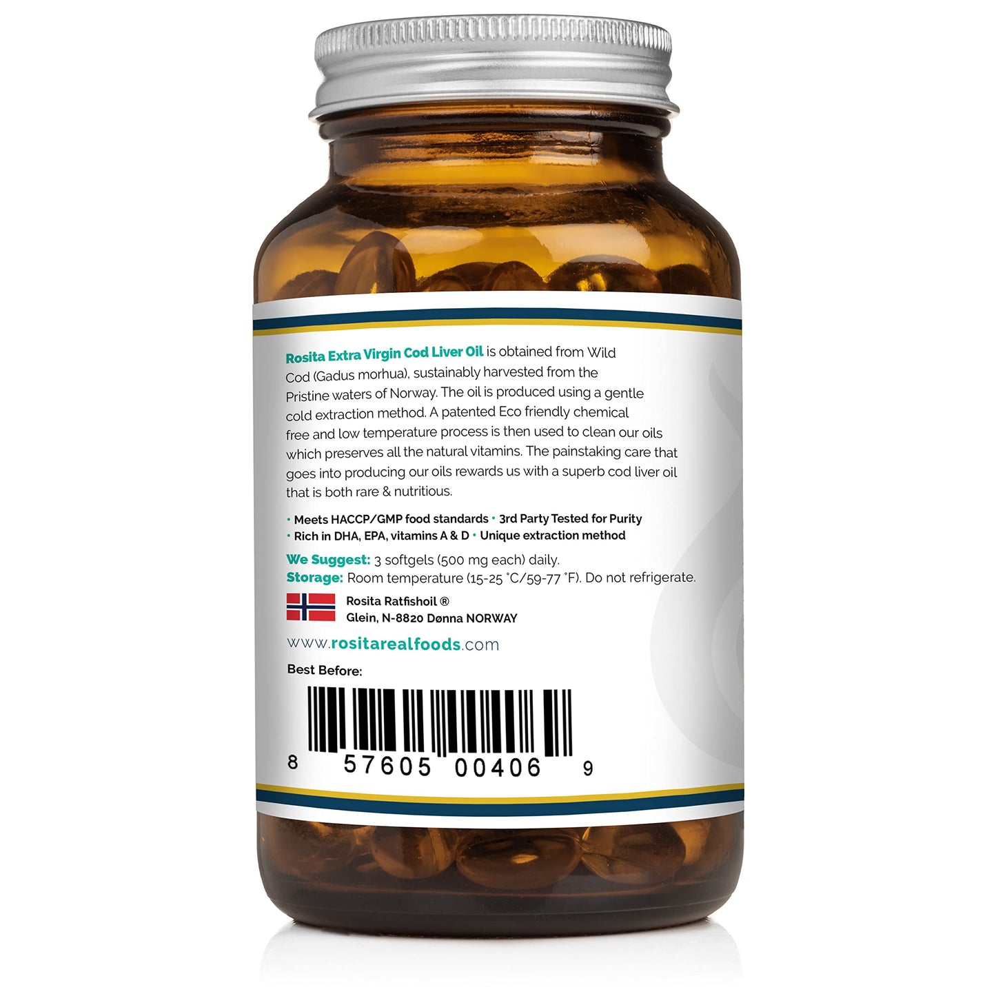 Rosita Real Foods Extra Virgin Cod Liver Oil Softgels 90