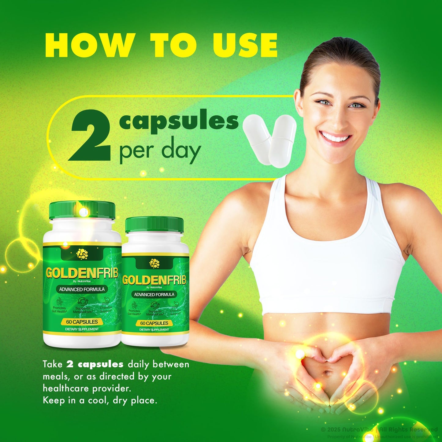 NutraVibe GoldenFrib Gut Support Capsule 120 Capsules