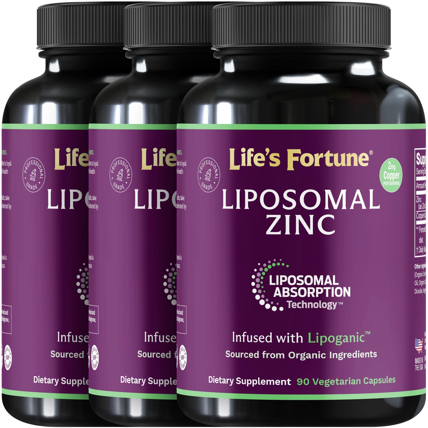 Lewis Labs Liposomal Pure Zinc Picolinate Supplement with Copper, Immune Support, Metabolism & Skin Health, High Potency - 270 Capsules