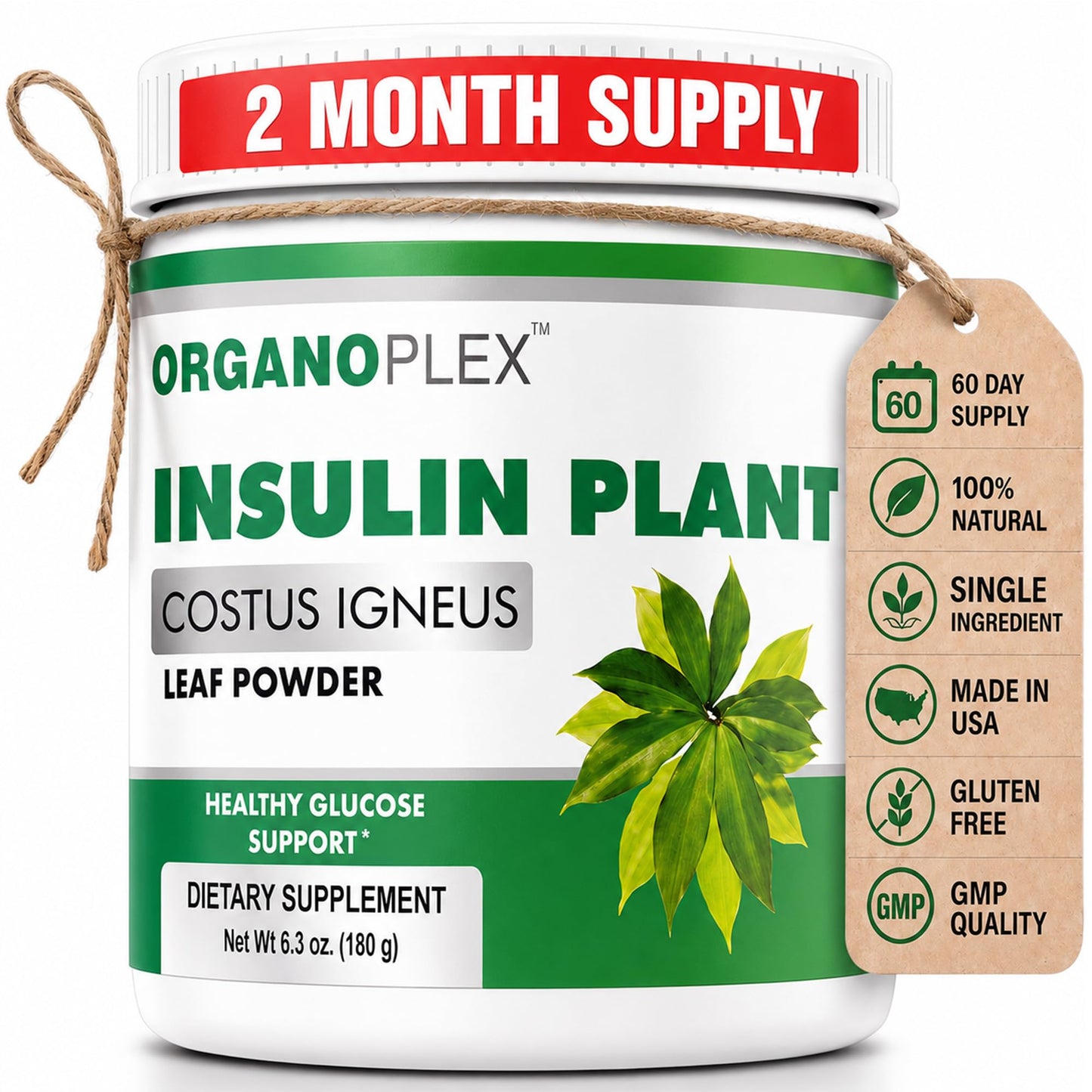 ORGANOPLEX Insulin Plant Powder Blood Sugar Support Supplement 6.4 oz