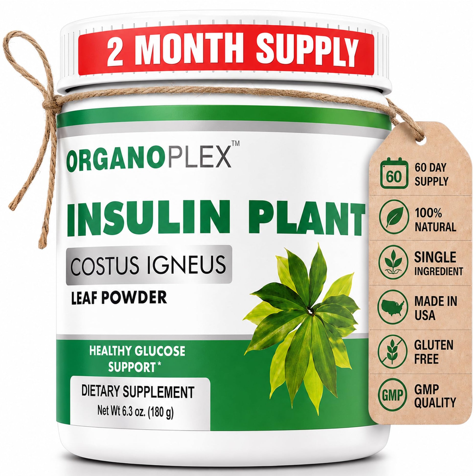 ORGANOPLEX Insulin Plant Powder Blood Sugar Support Supplement 6.4 oz
