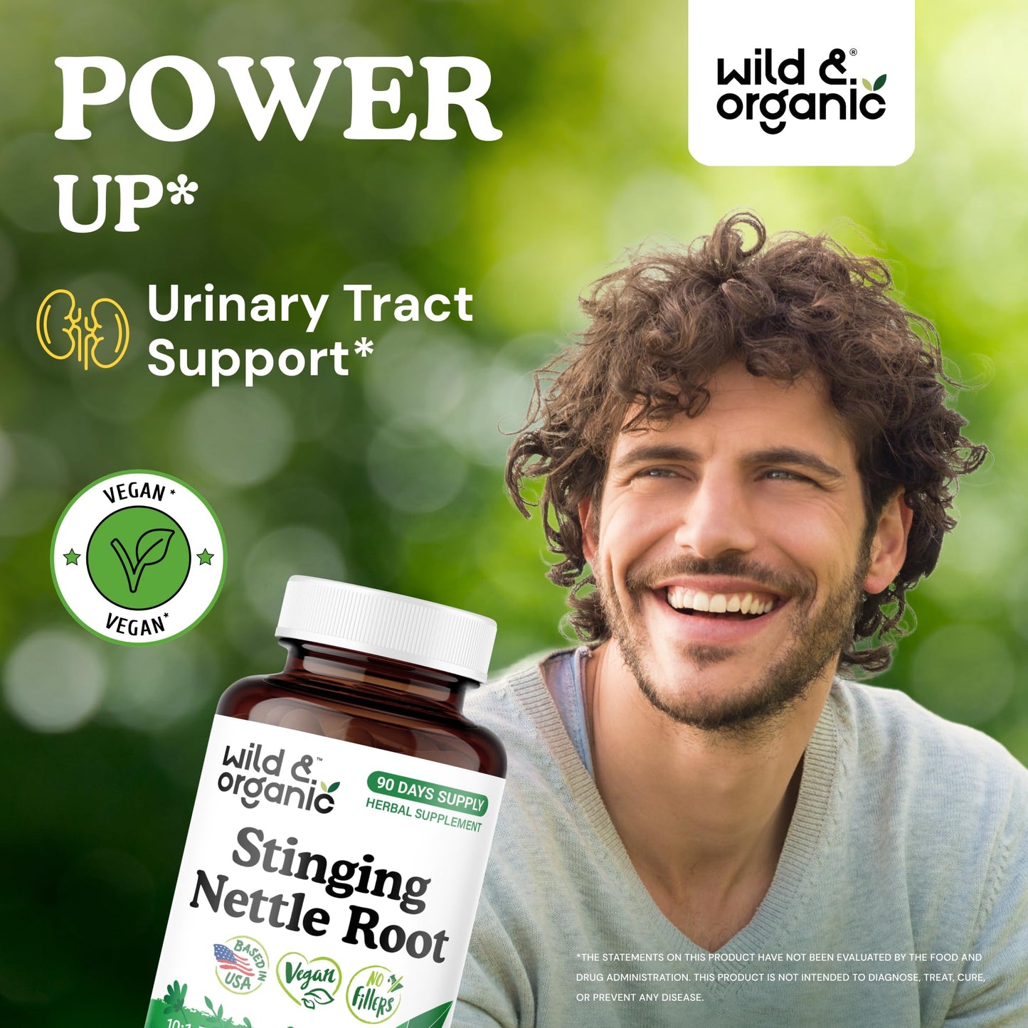 Wild & Organic Stinging Nettle Root Capsules 90 Capsules