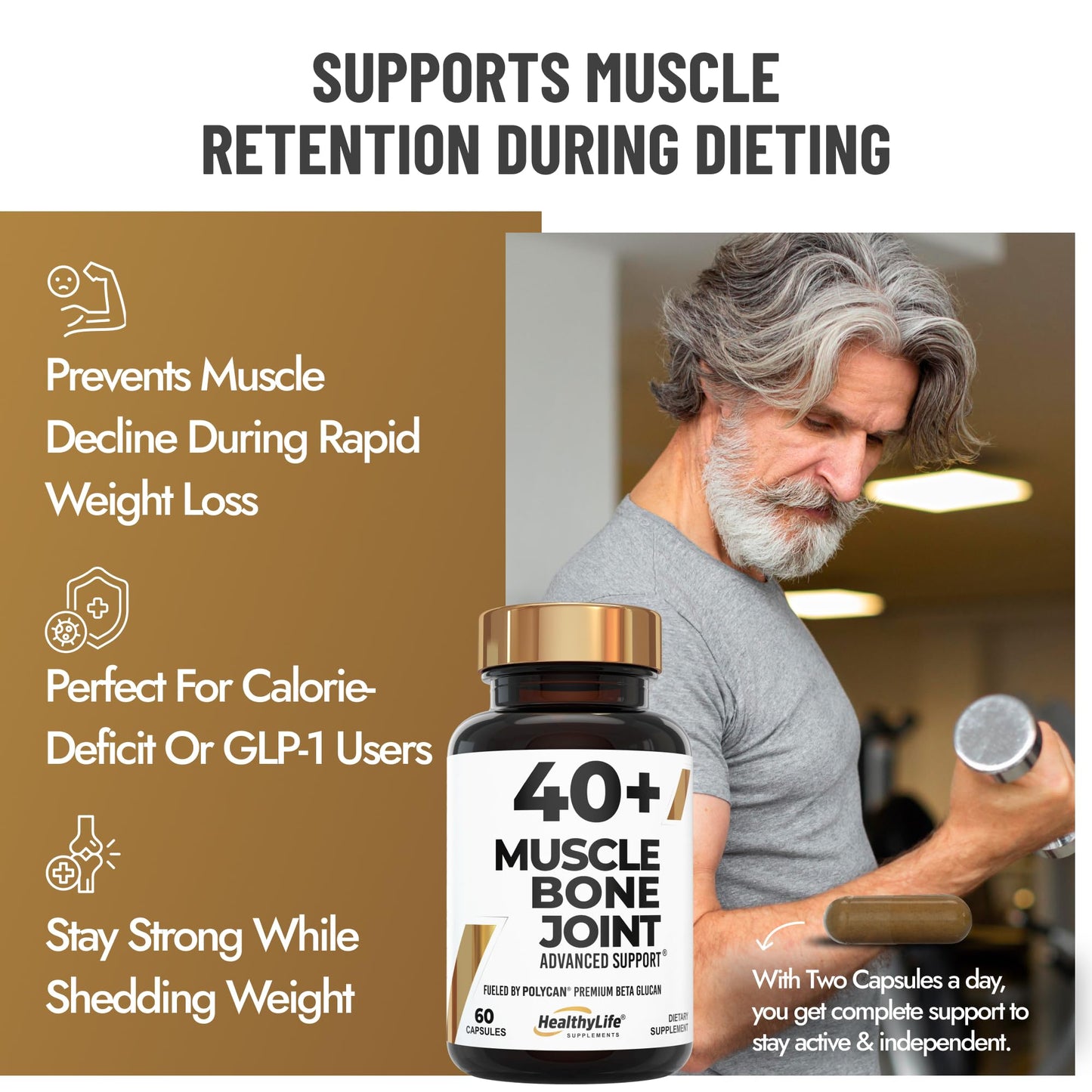 40+ MUSCLE BONE JOINT ADVANCED SUPPORT Muscle Bone Joint Support 60 Capsules