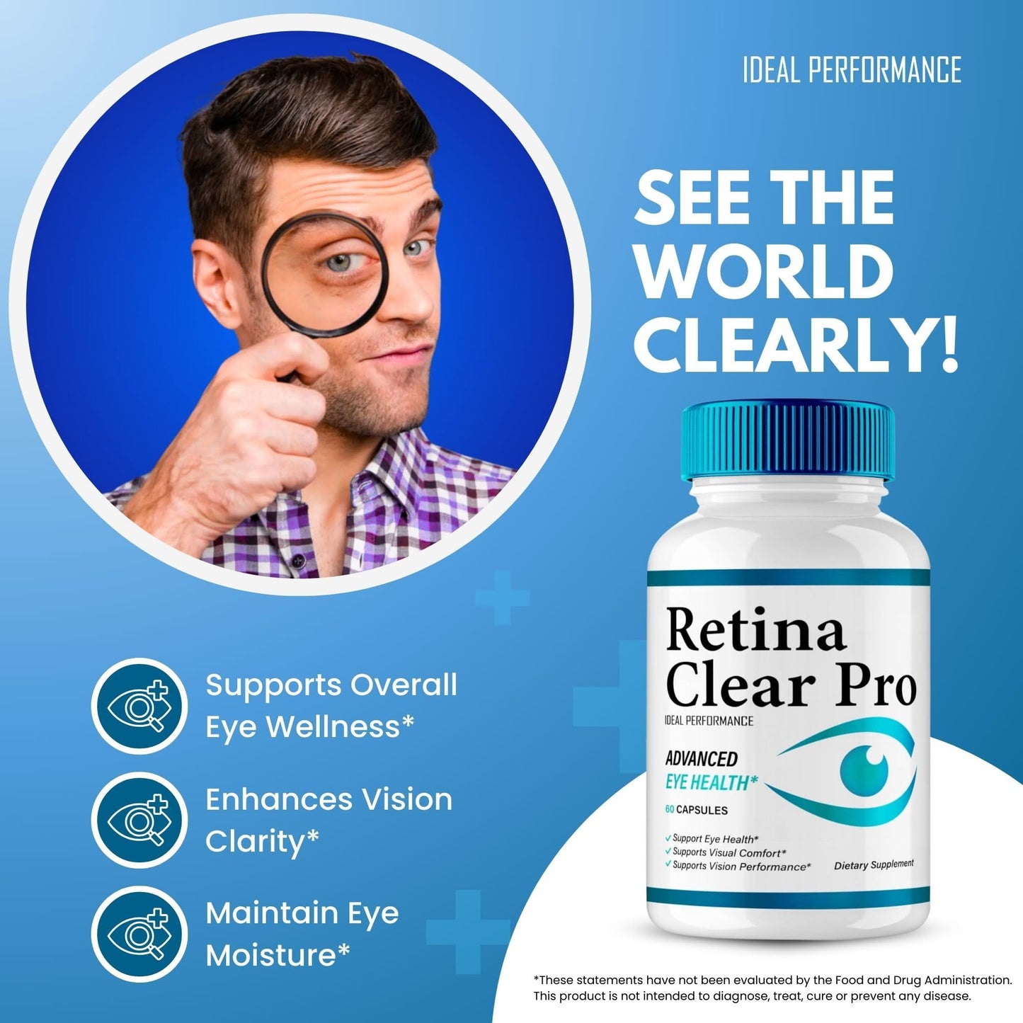 IDEAL PERFORMANCE Retina Clear Eye Supplement Capsules 300 Count