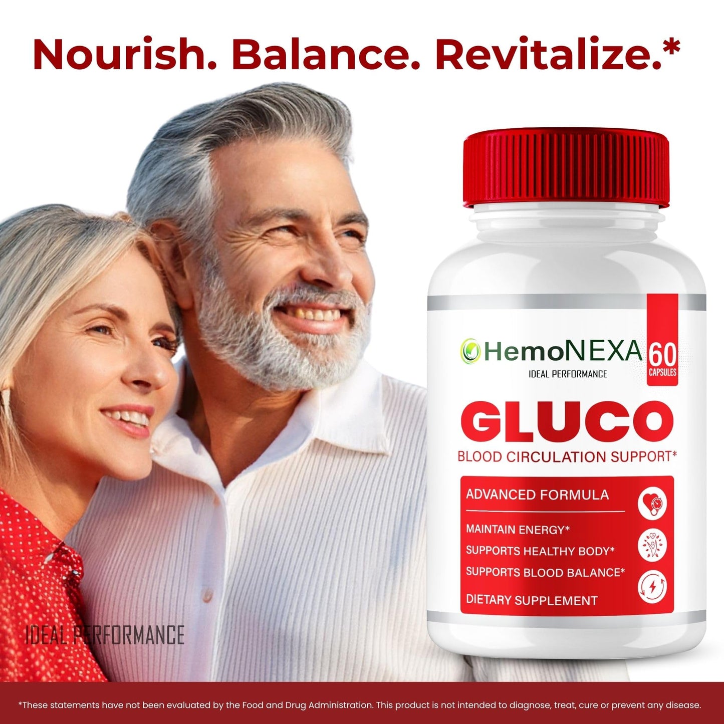 IDEAL PERFORMANCE Hemonexa Gluco Blood Optimizer, 120 Capsules