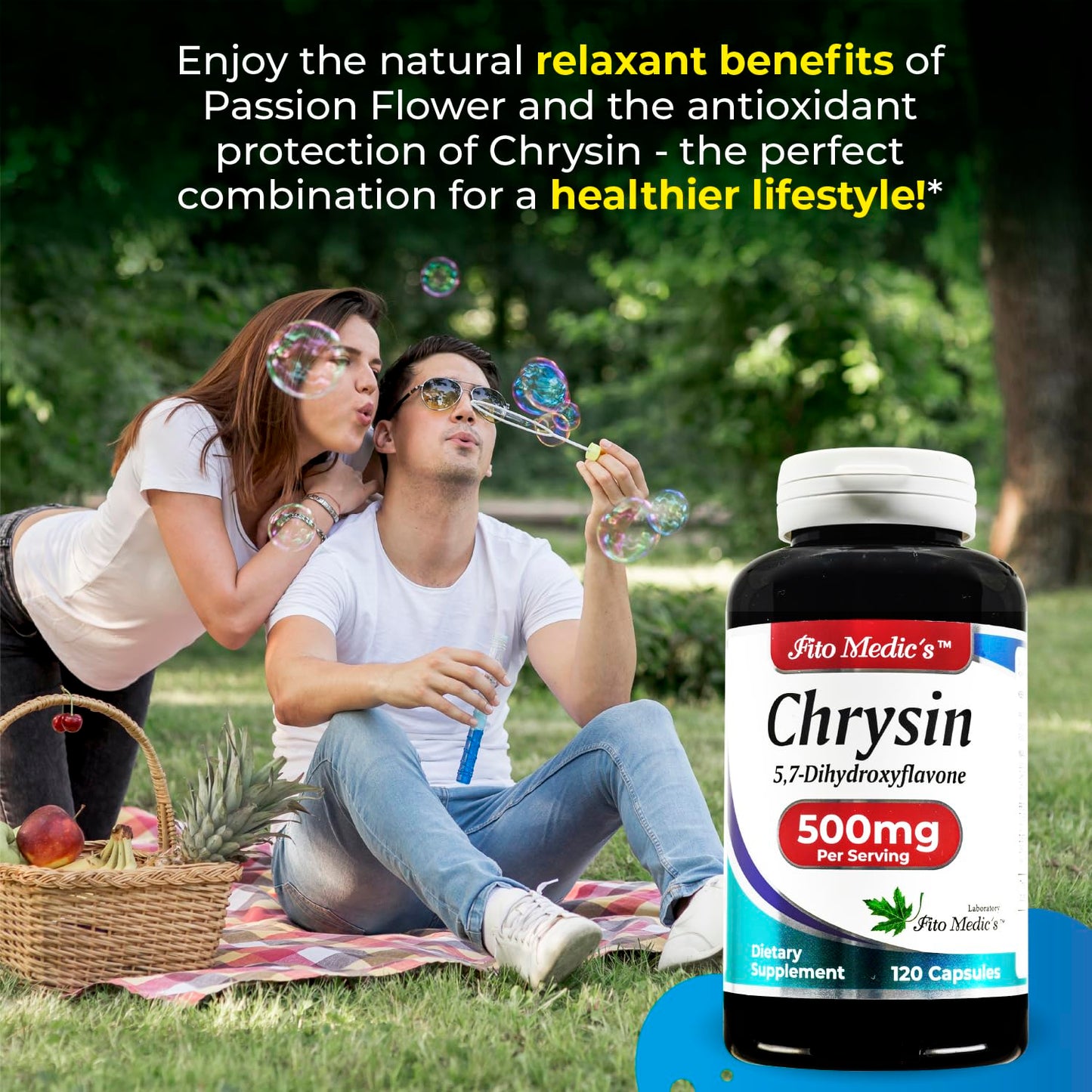 FITO MEDIC'S Lab Chrysin with Passion Flower Supplement Capsule, 1 Capsule