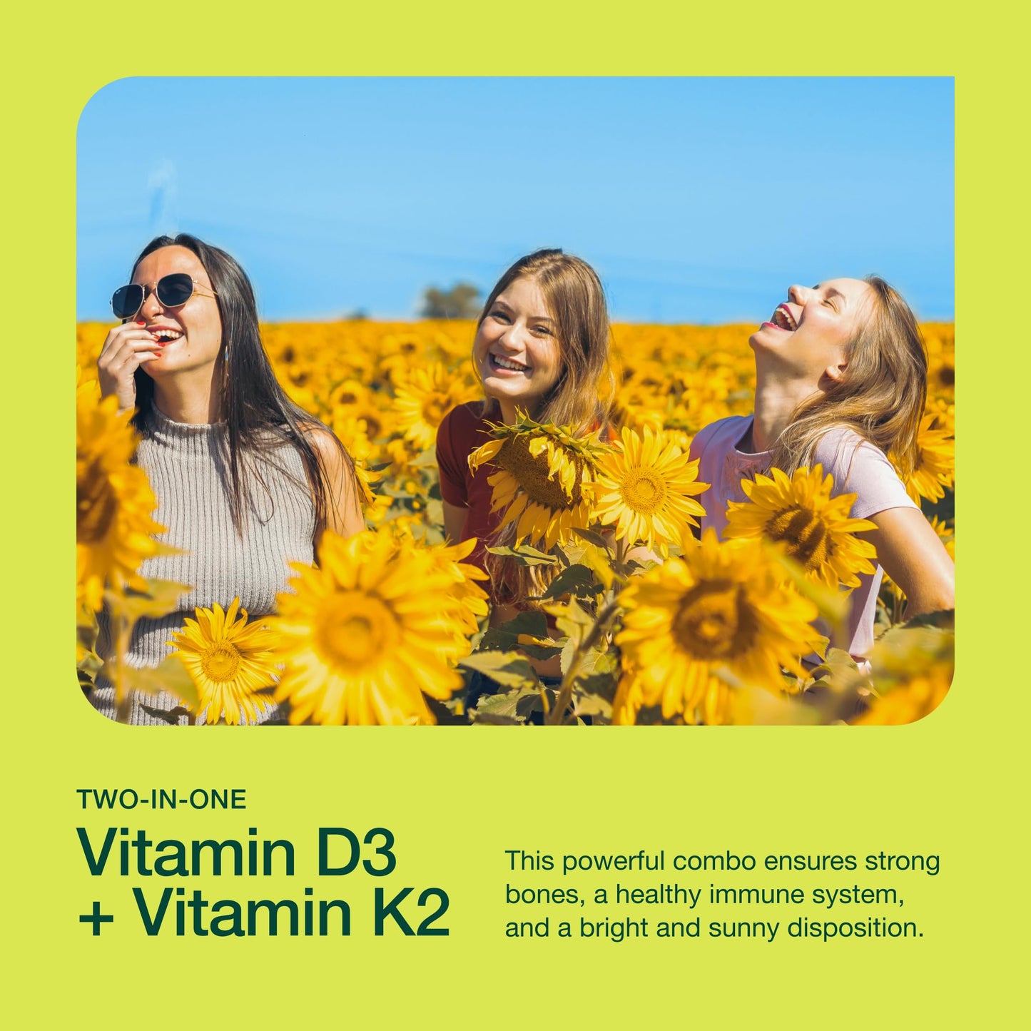 Fresh Nutrition Vegan Vitamin D3 + K2 Capsules 90 Count