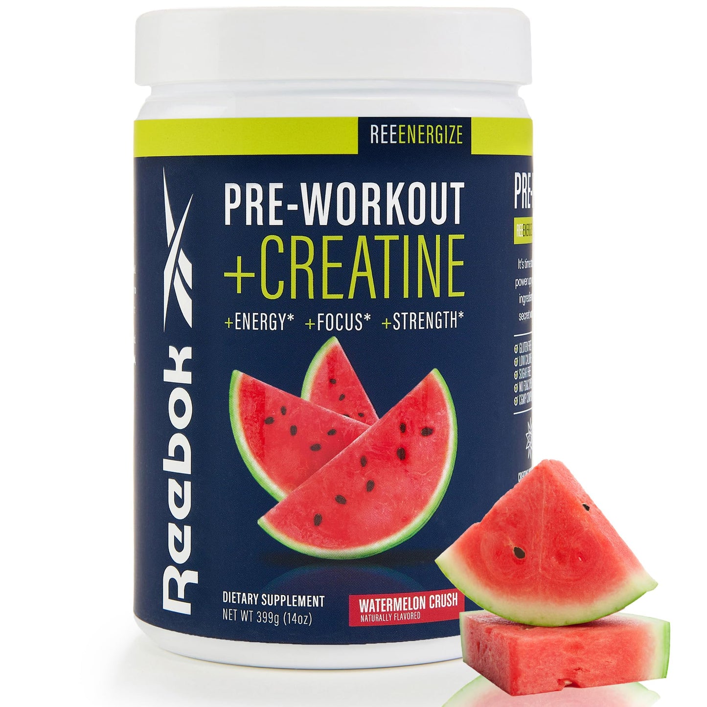 Reebok REEenergize Pre-Workout + Creatine Powder, 14 Ounce
